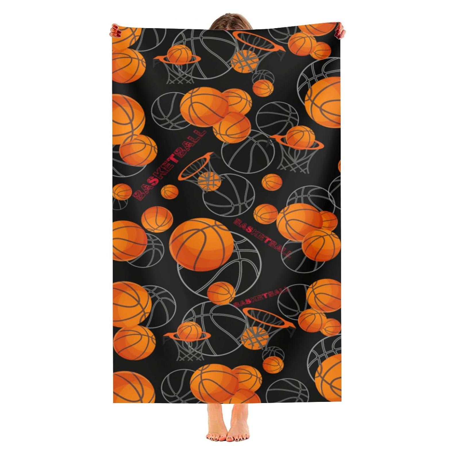 Toalla de Playa Microfibra SUNUAN 132x84cm Baloncesto Secado Rápido