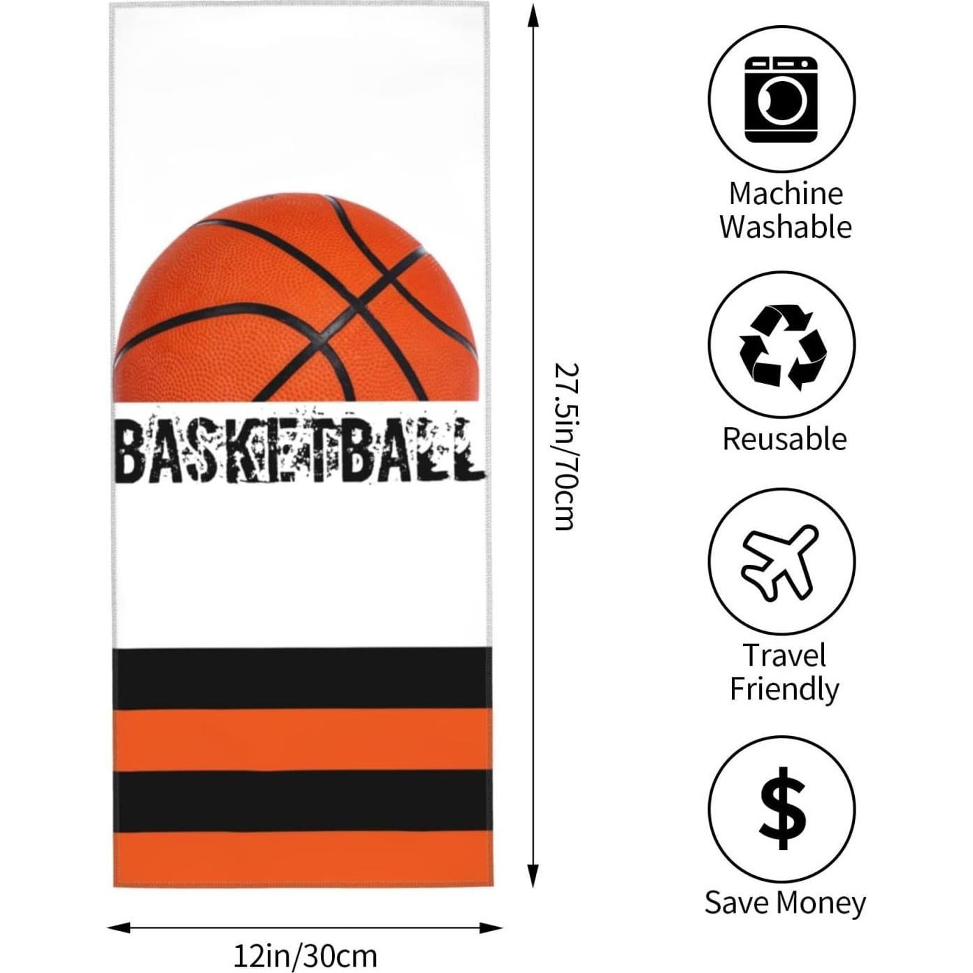 Toalla de Mano Bassyil Microfibra 30x70cm Baloncesto