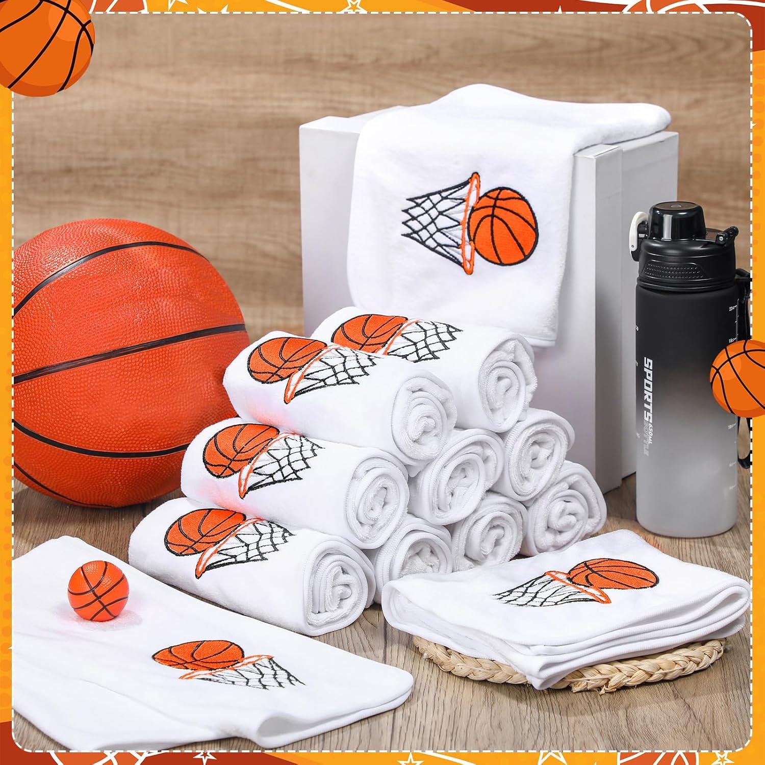 12 Toallas de Mano Microfibra Baloncesto Fanfanwin 30x70cm