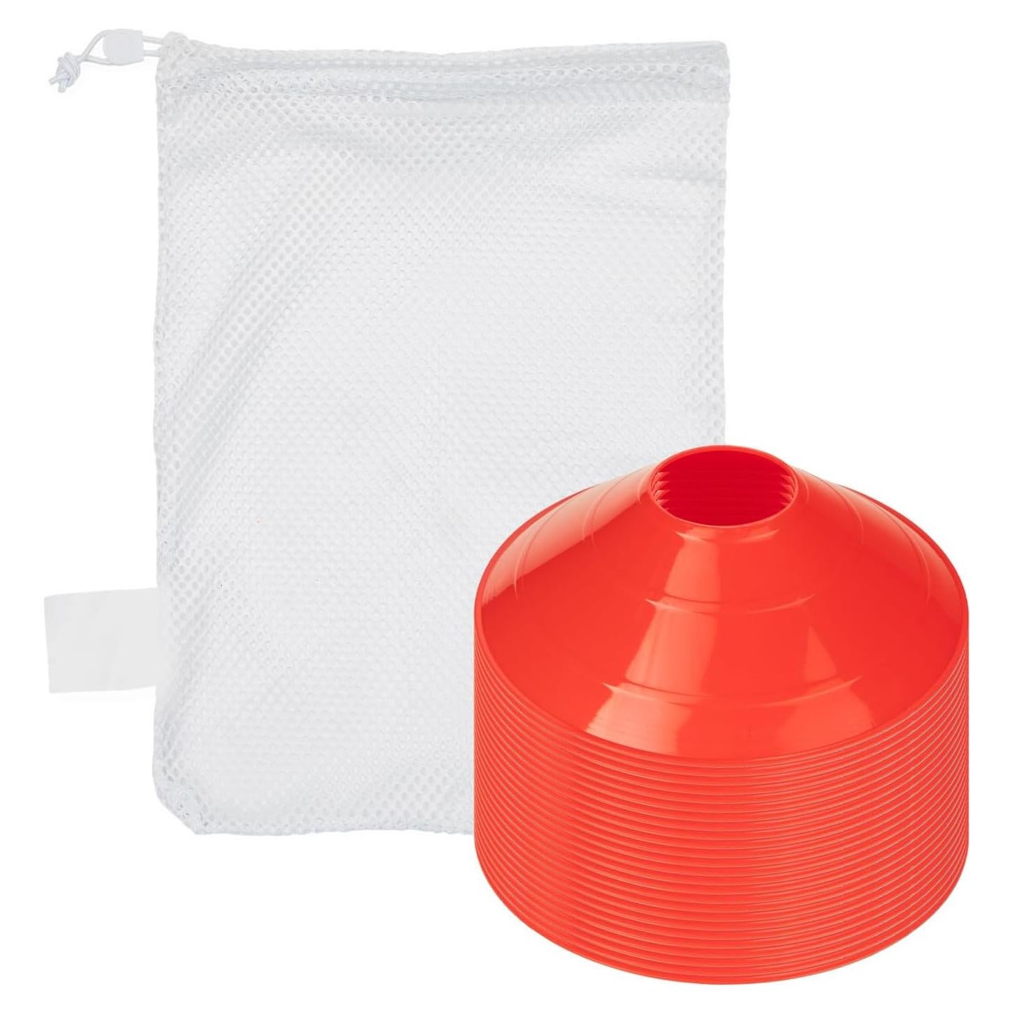 Conjunto de 25 Conos Rojos Champion Sports con Bolsa de Malla
