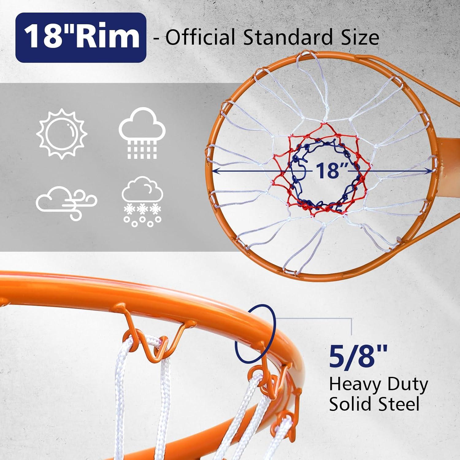 Aro de Baloncesto MIUDGIG 18" (45.72 cm) con Red Resistente