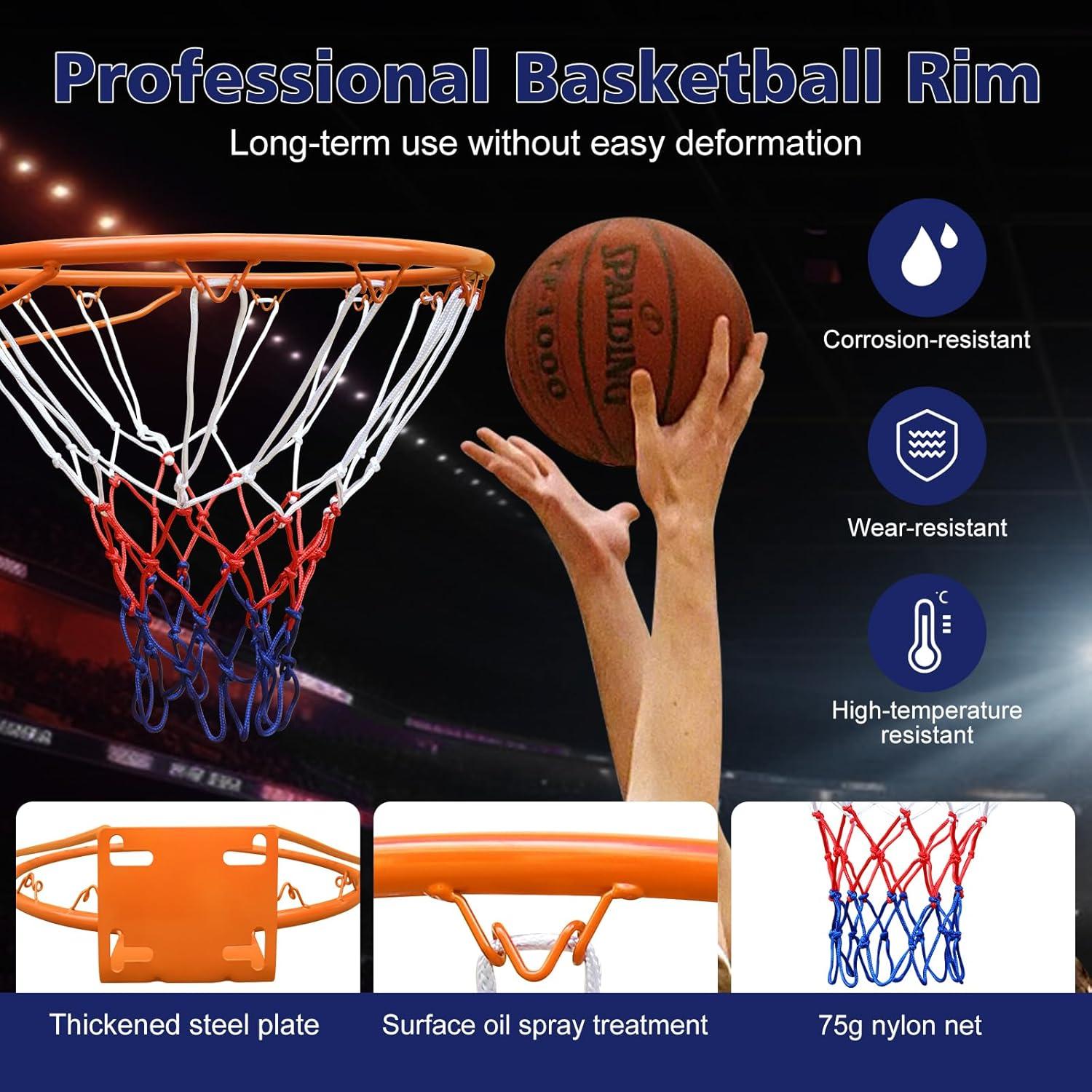 Aro de Baloncesto MIUDGIG 18" (45.72 cm) con Red Resistente