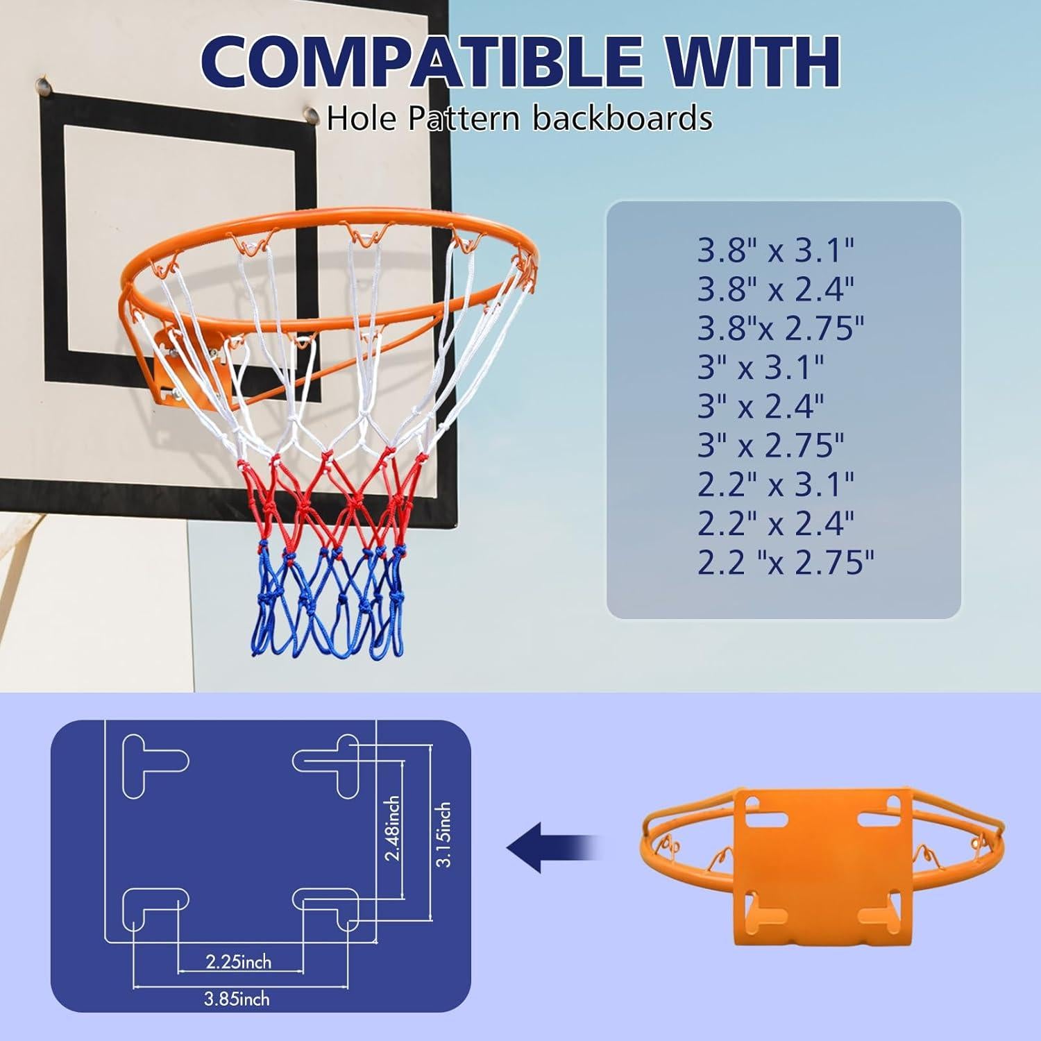 Aro de Baloncesto MIUDGIG 18" (45.72 cm) con Red Resistente