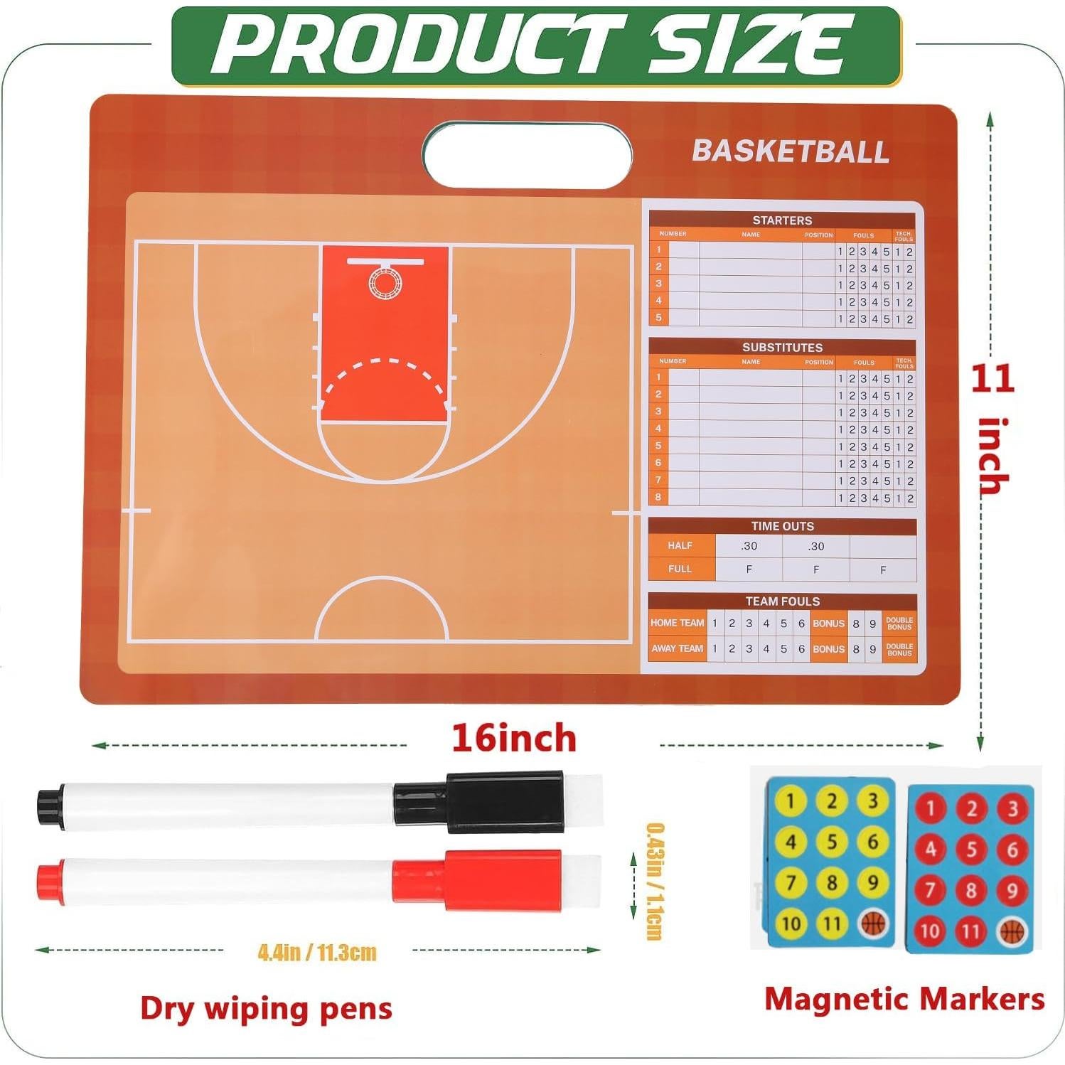 Pizarra de Entrenador SANXIULY Borrable Doble Cara 40.6x28cm