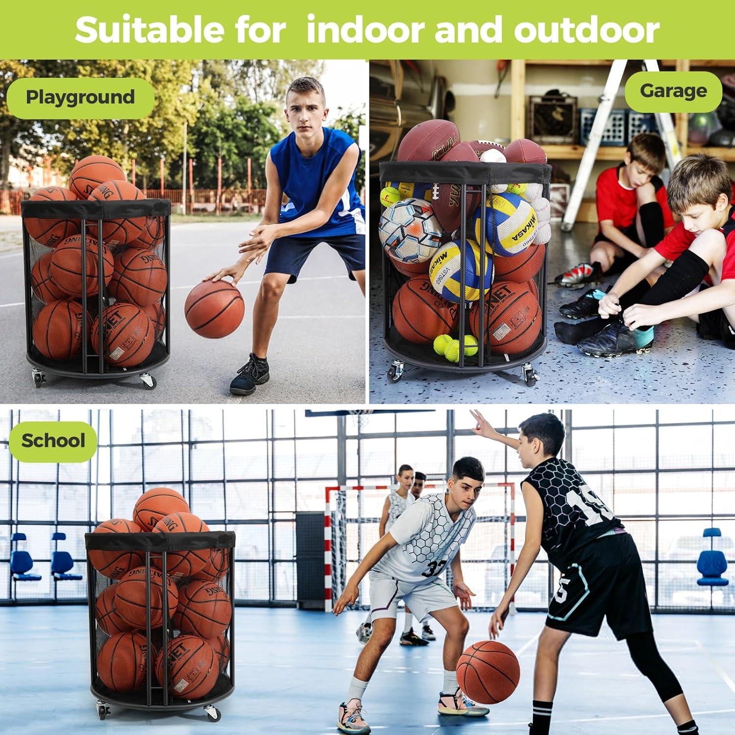 Carro de Almacenamiento de Pelotas Kingarage 197L con Ruedas