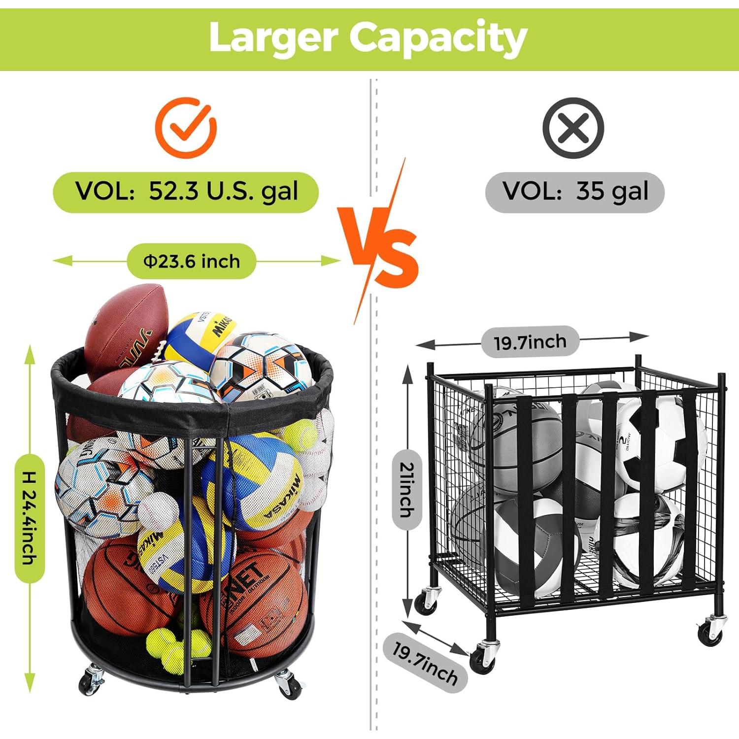 Carro de Almacenamiento de Pelotas Kingarage 197L con Ruedas