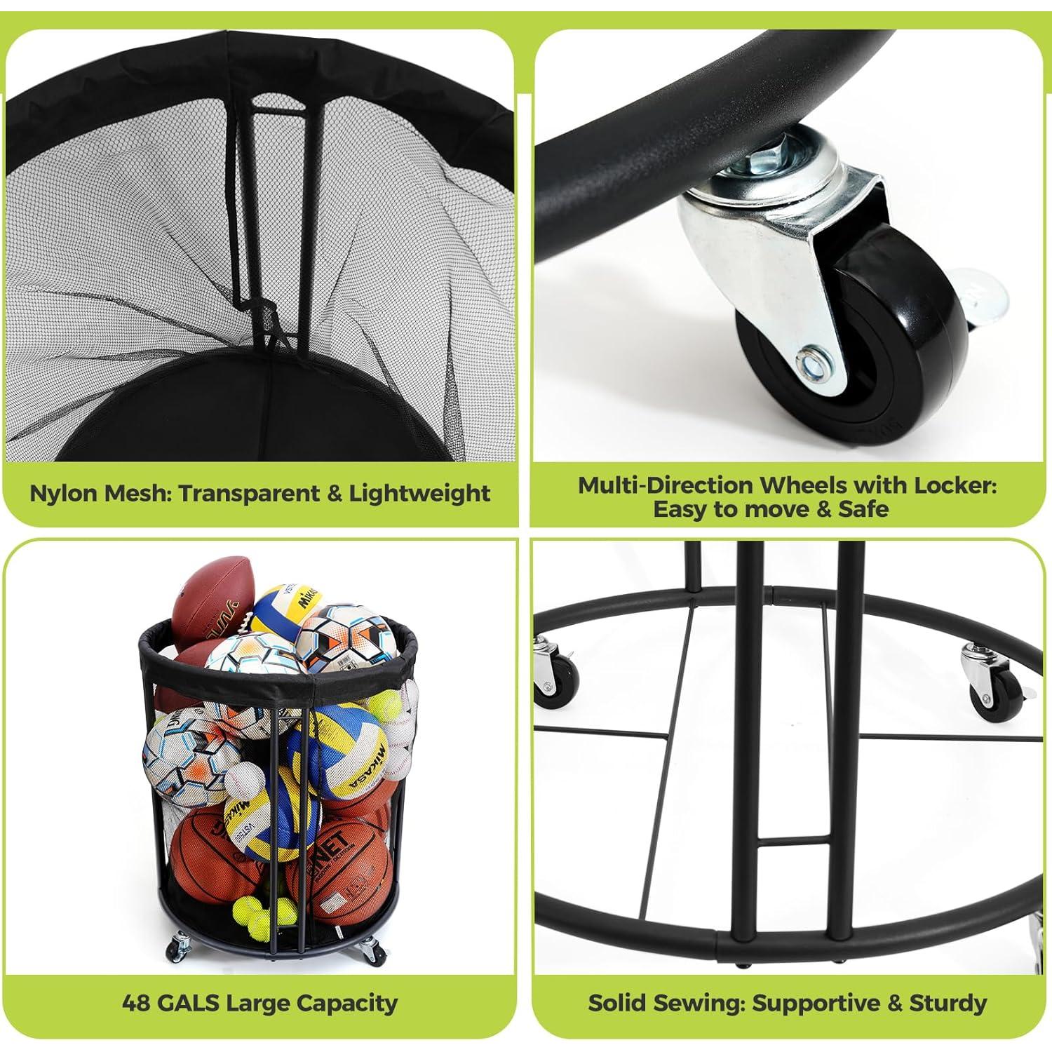Carro de Almacenamiento de Pelotas Kingarage 197L con Ruedas