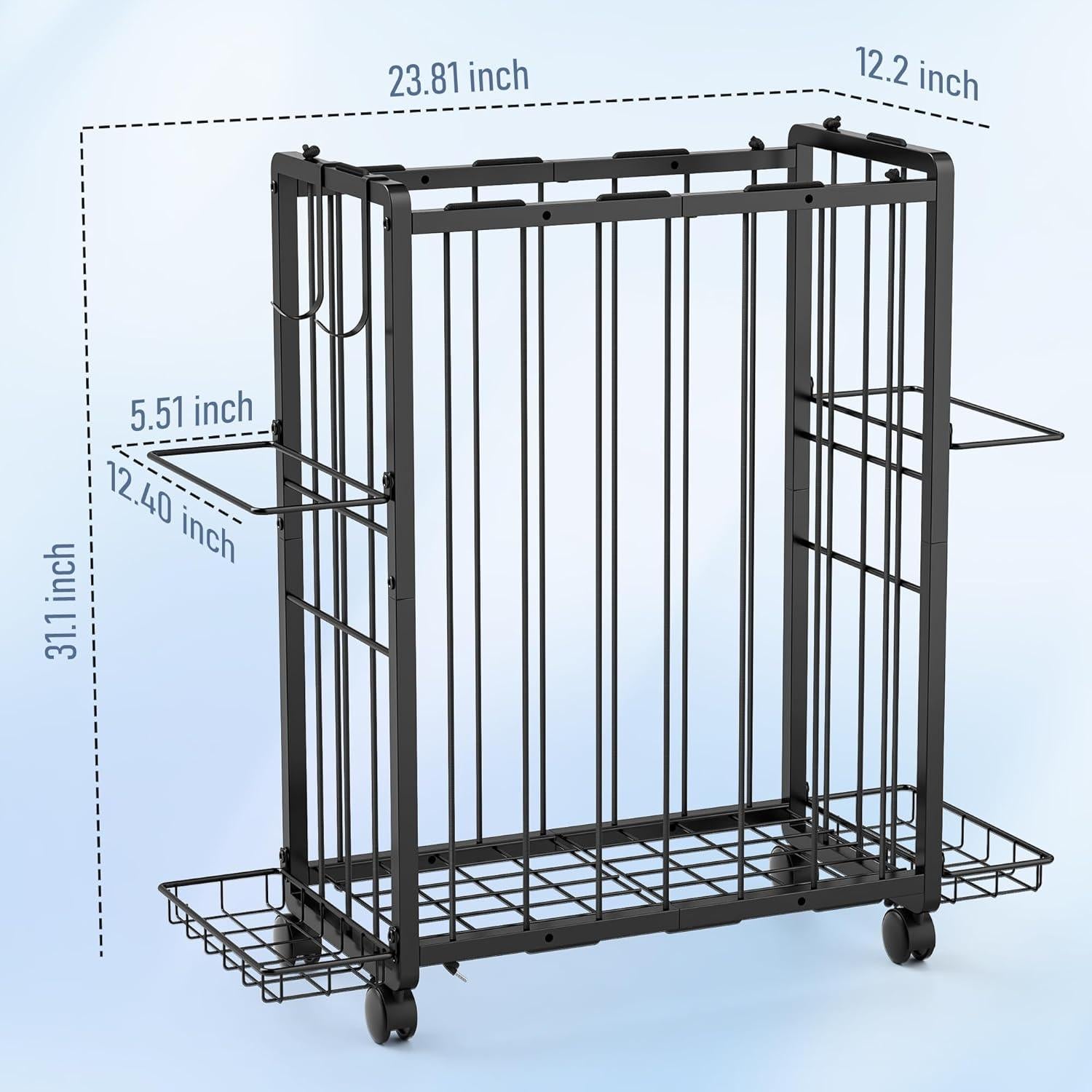 Organizador de Pelotas DUDUXI para Garaje con Ruedas y Ganchos