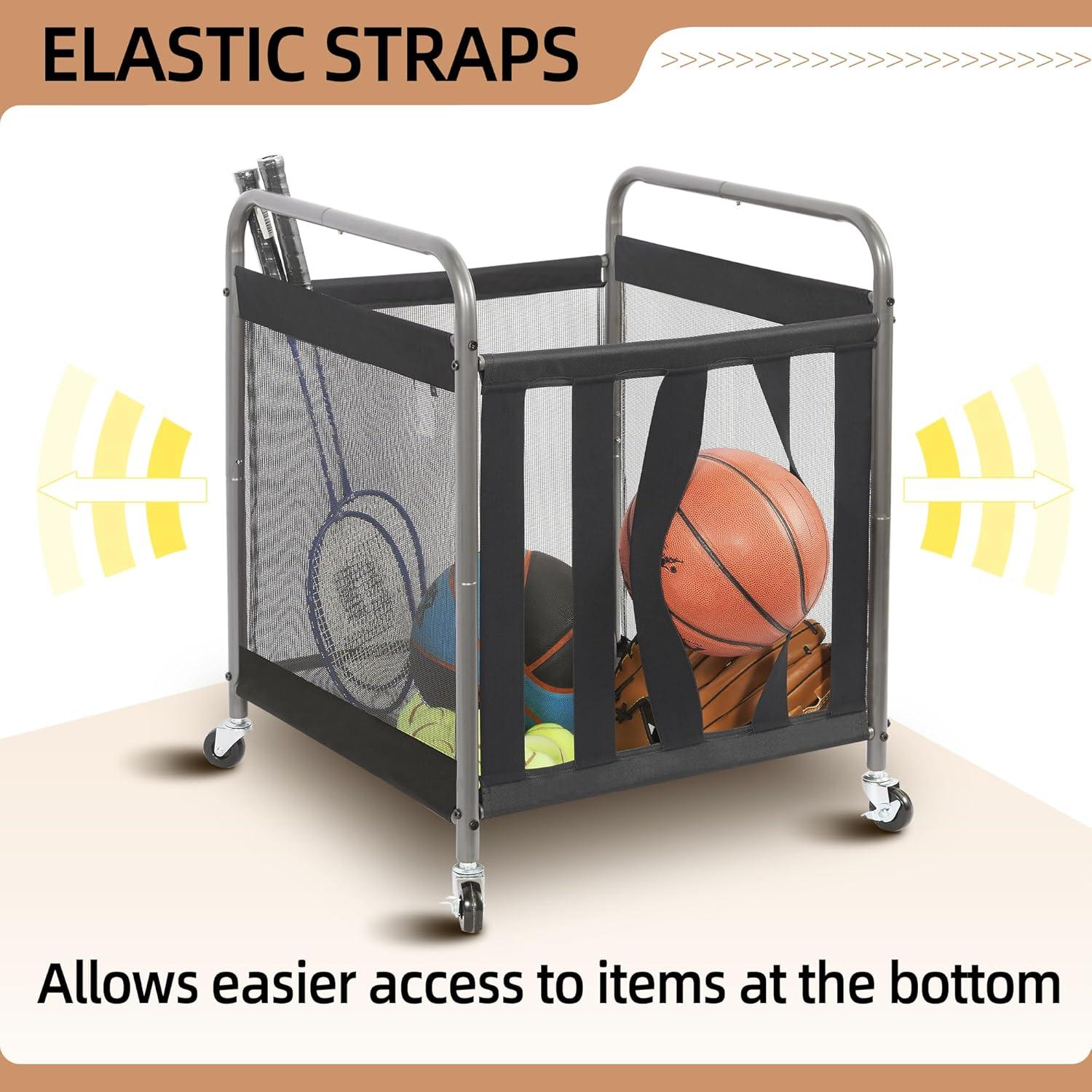 Carro Rodante Organizador de Pelotas STORAGE MANIAC 53x53x70cm