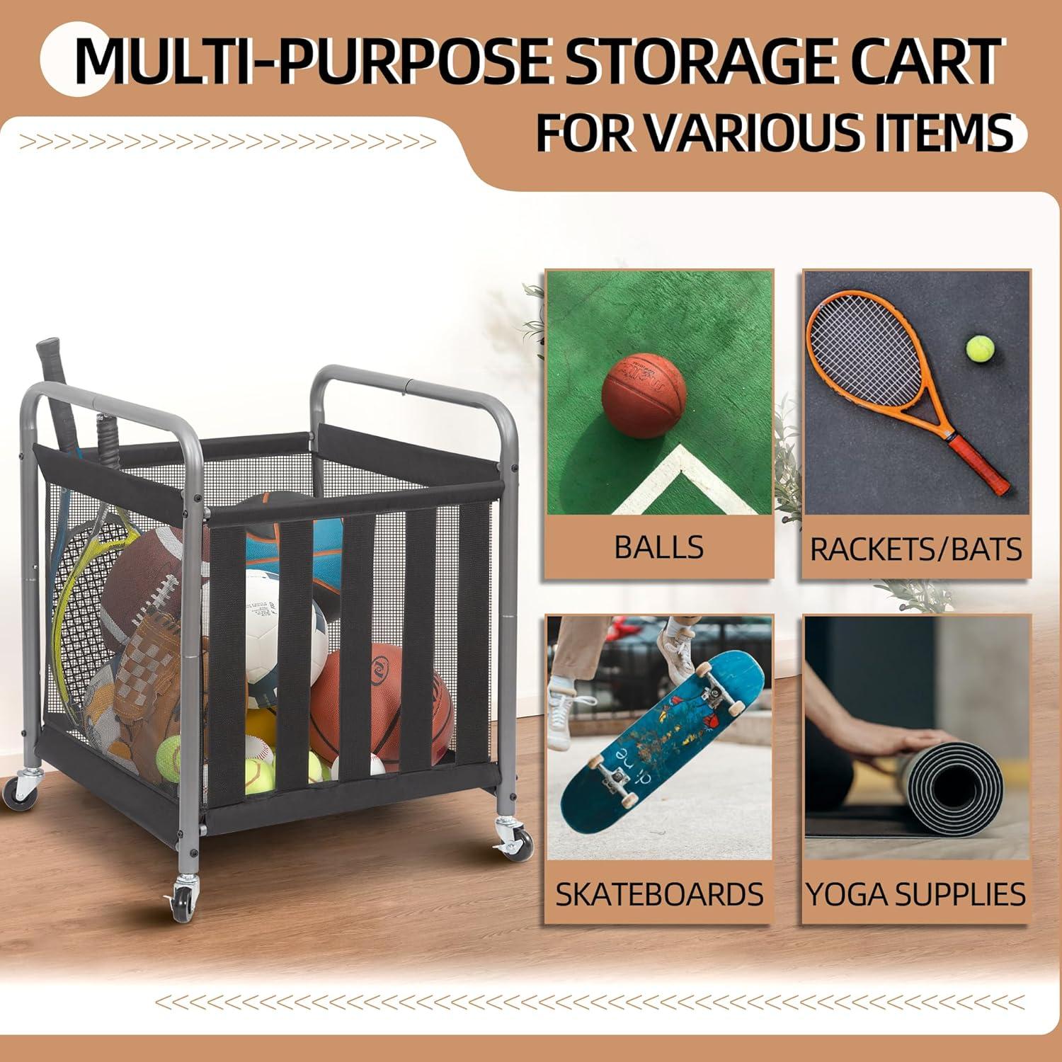 Carro Rodante Organizador de Pelotas STORAGE MANIAC 53x53x70cm