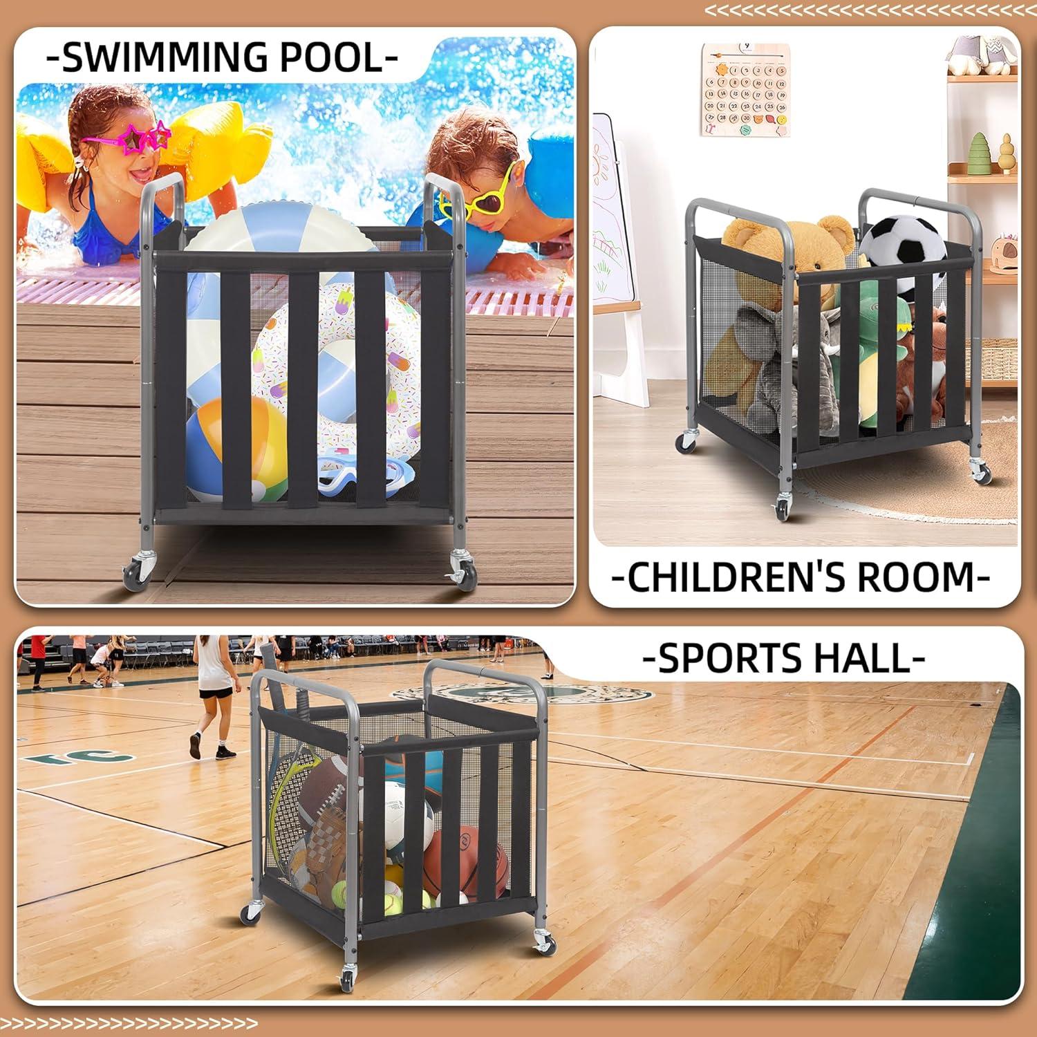 Carro Rodante Organizador de Pelotas STORAGE MANIAC 53x53x70cm