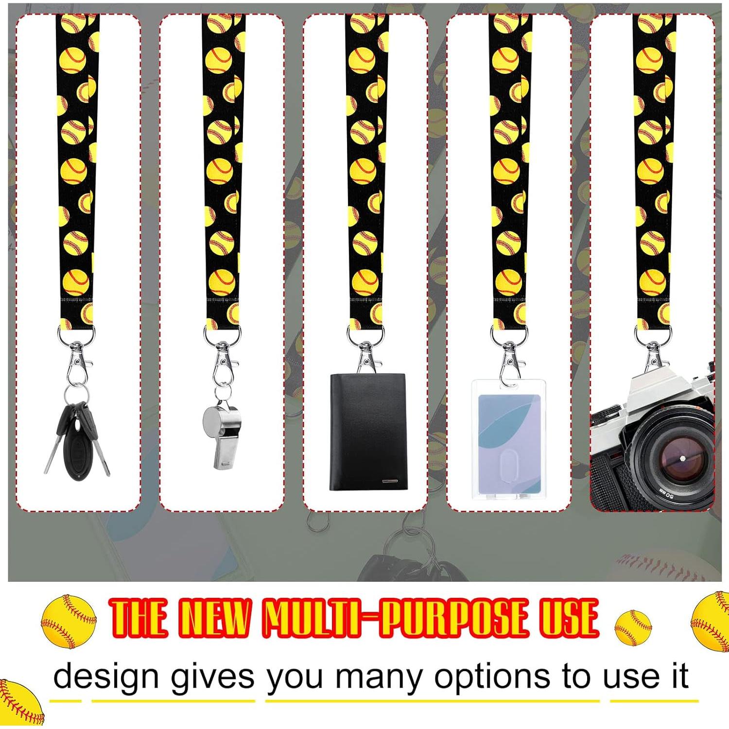 Lanyards de Llavero Highergo 20 Pcs Patrón de Béisbol 45 cm