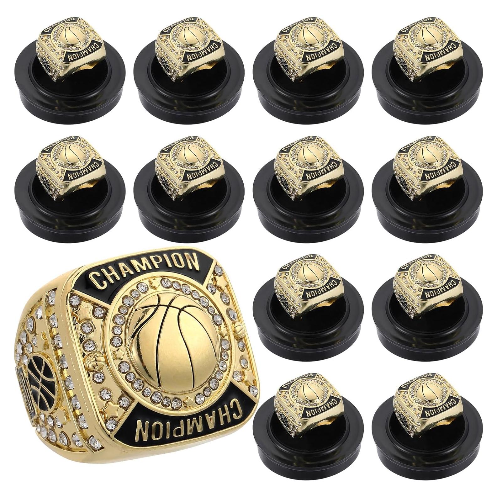 Remuuly Anillos de Campeón de Baloncesto - 12 Pcs con Cadenas
