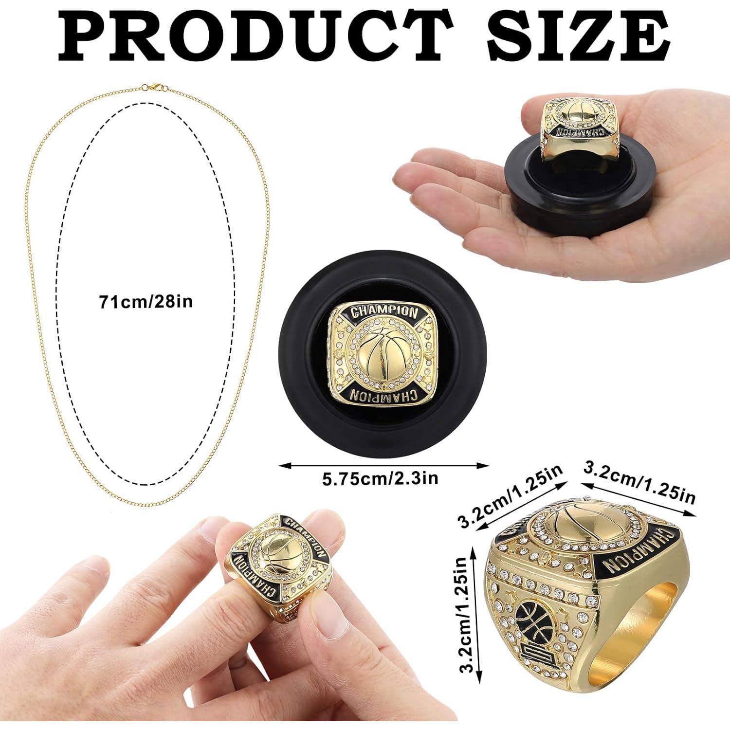 Remuuly Anillos de Campeón de Baloncesto - 12 Pcs con Cadenas