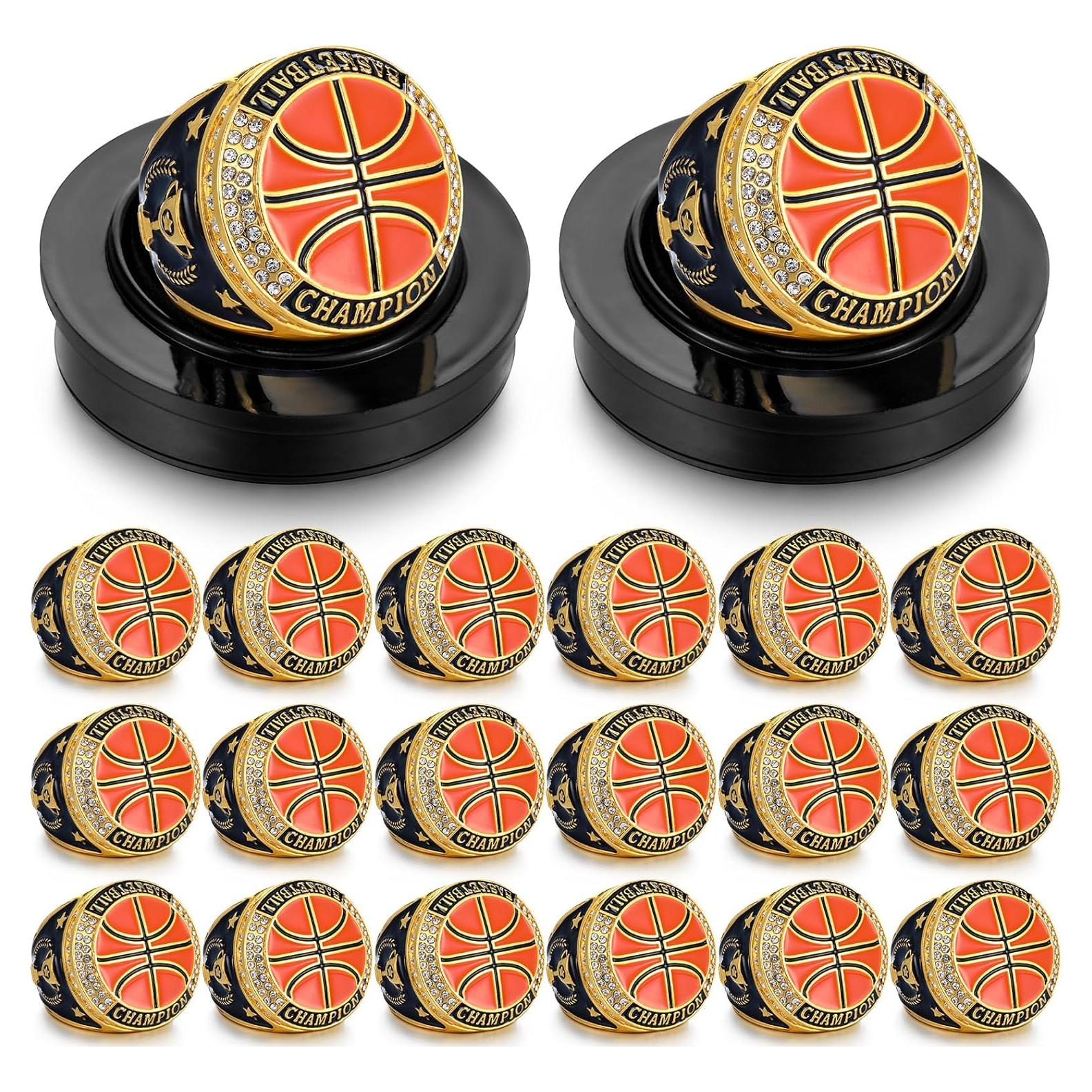 20 Anillos de Campeonato Baloncesto Highergo con Soporte y Cadena