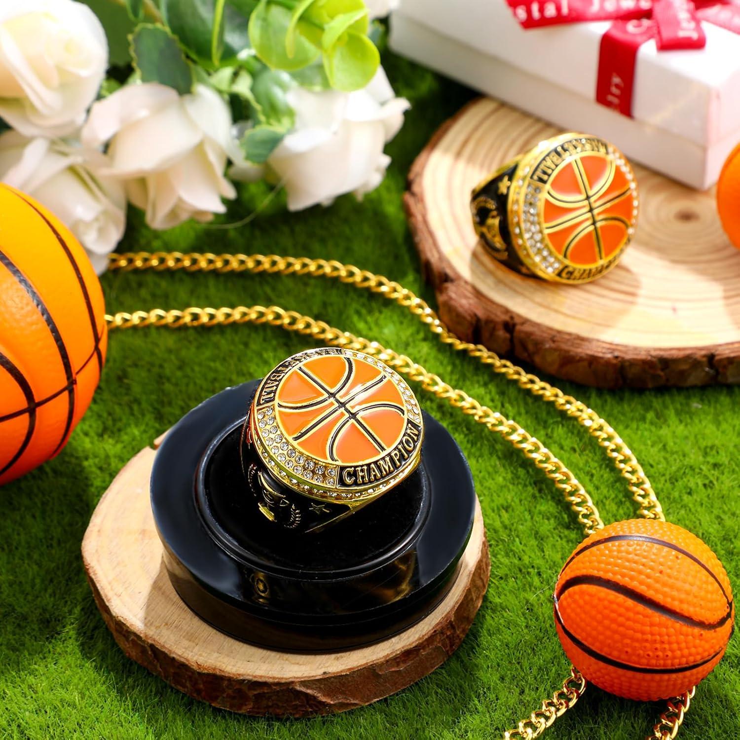 20 Anillos de Campeonato Baloncesto Highergo con Soporte y Cadena