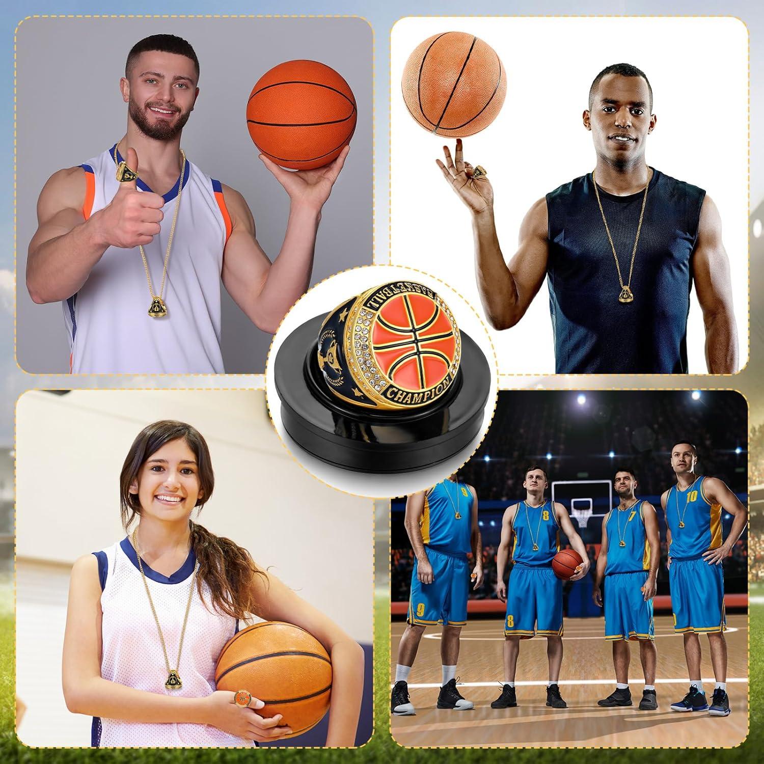 20 Anillos de Campeonato Baloncesto Highergo con Soporte y Cadena