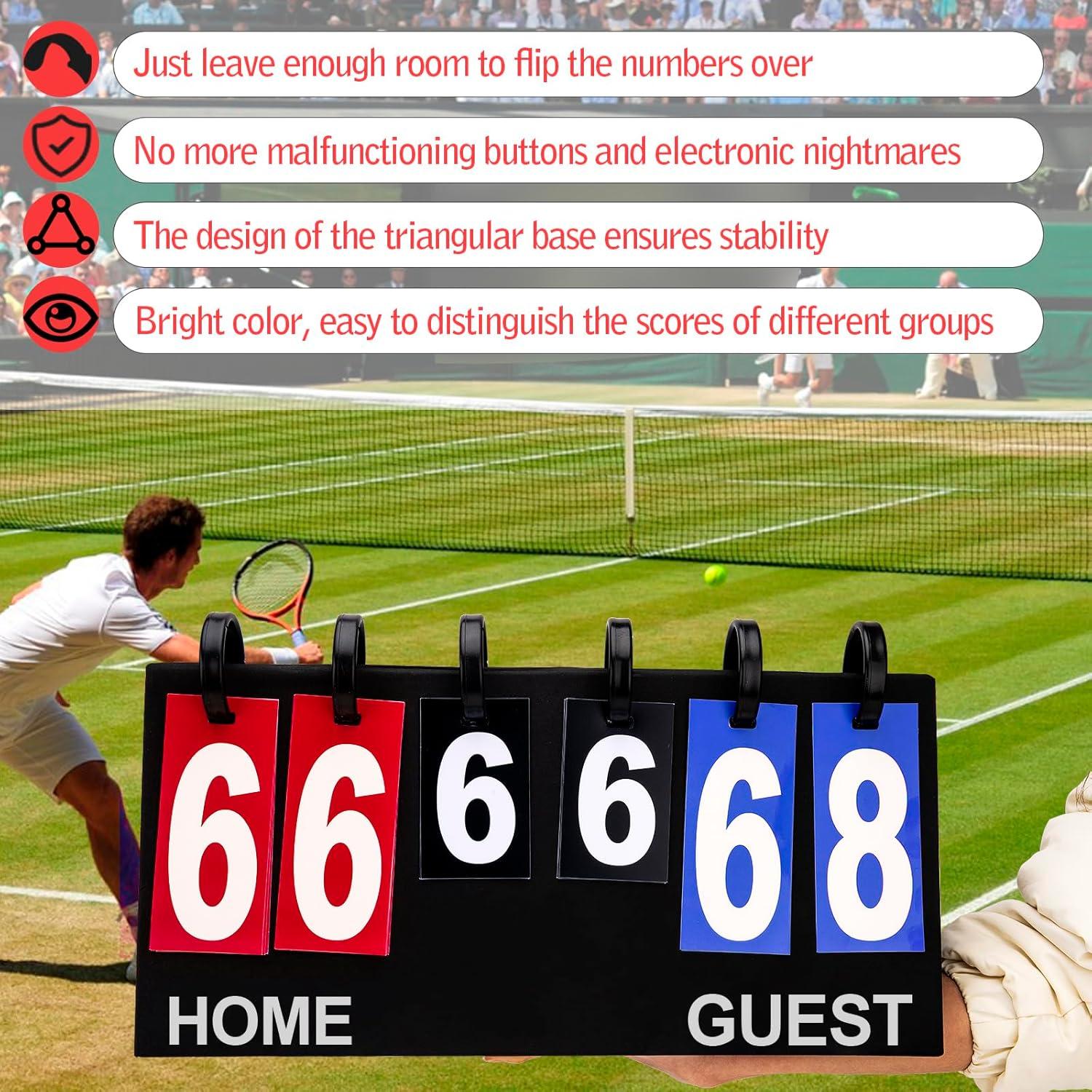 Tablero de Puntuación Flip IVONNEY 6 Dígitos Portátil Rojo/Azul