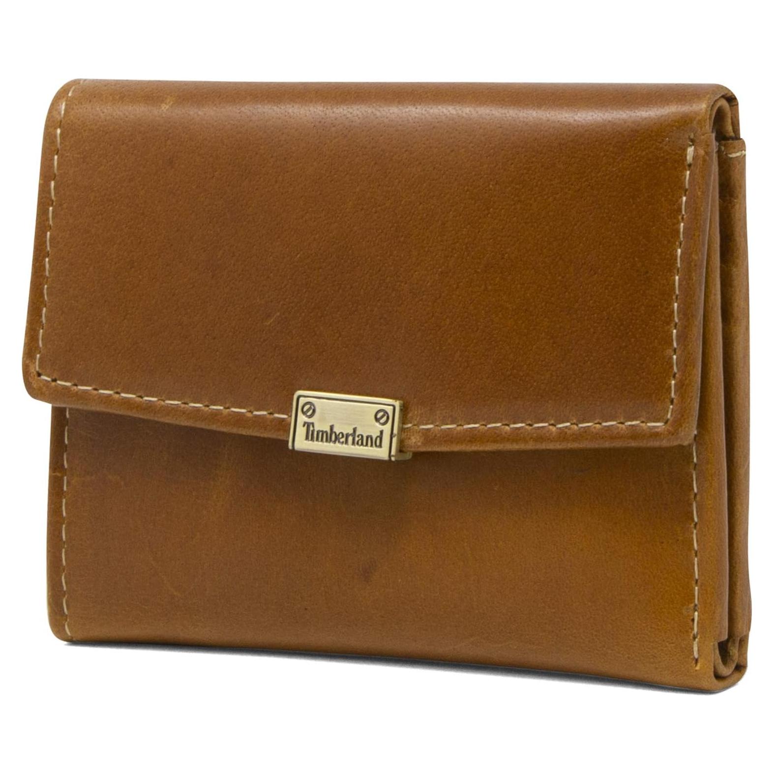 Cartera de cuero RFID Timberland para mujer Cognac