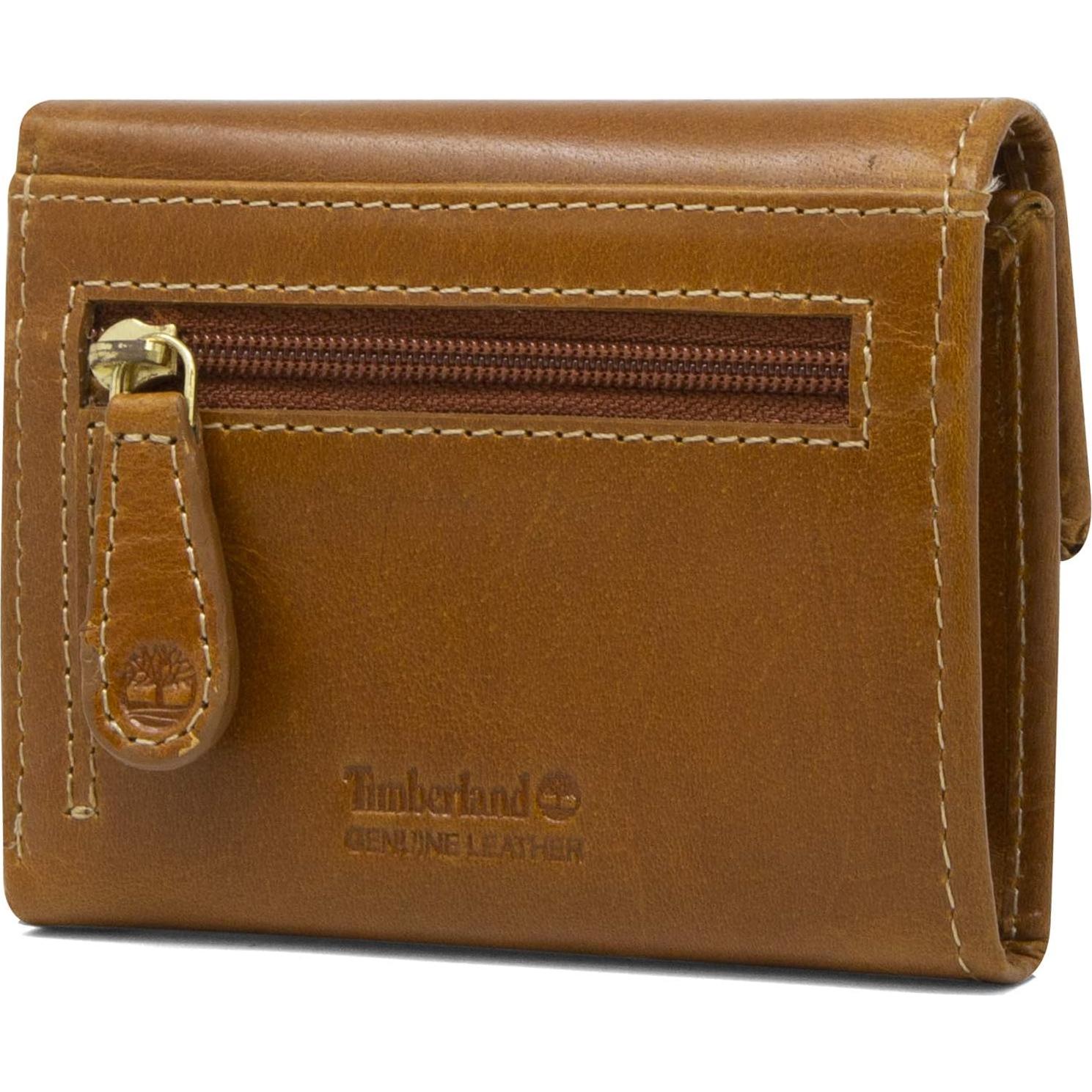 Cartera de cuero RFID Timberland para mujer Cognac