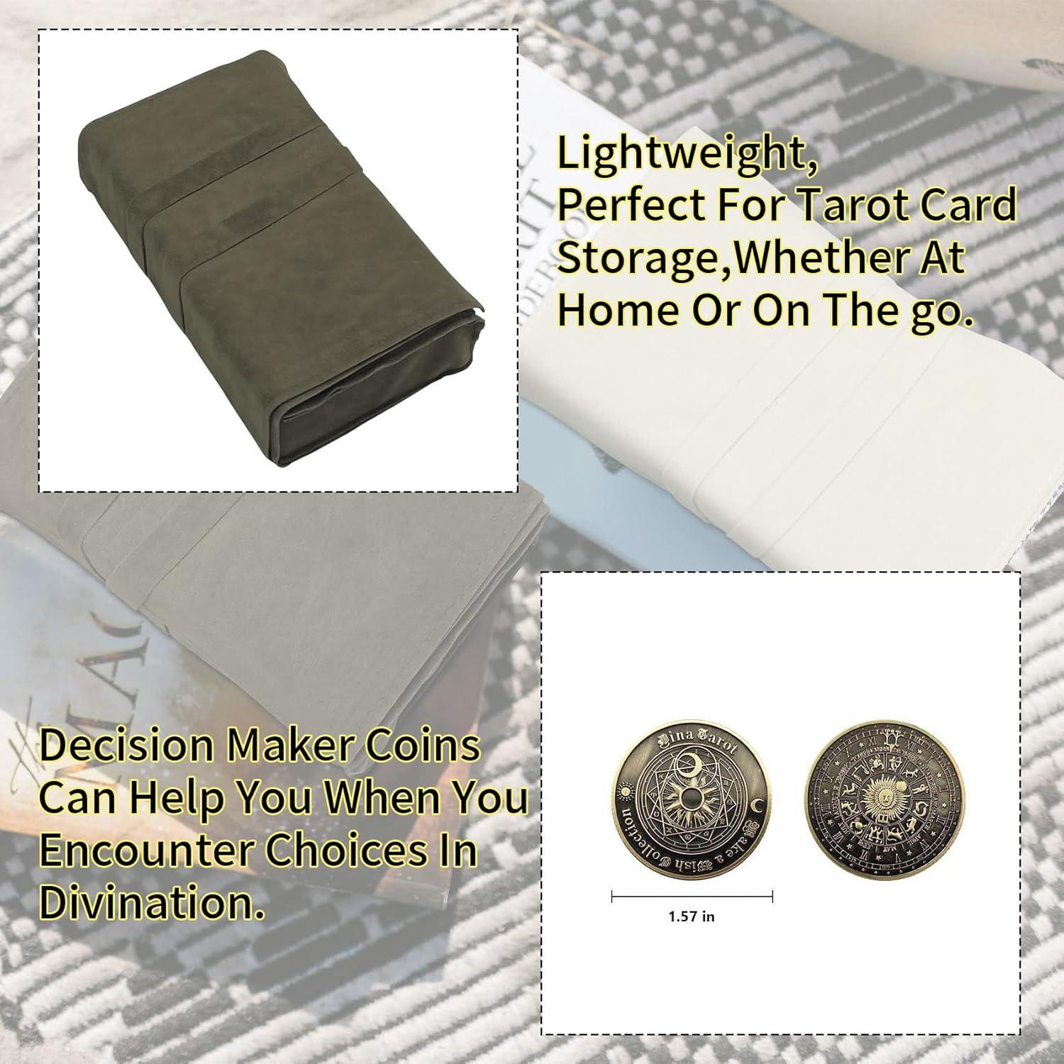 Set de Bolsas de Tarot Knana Terciopelo Gris y Blanco