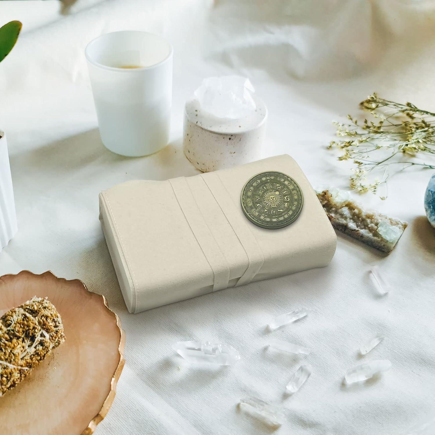 Set de Bolsas de Tarot Knana Terciopelo Gris y Blanco