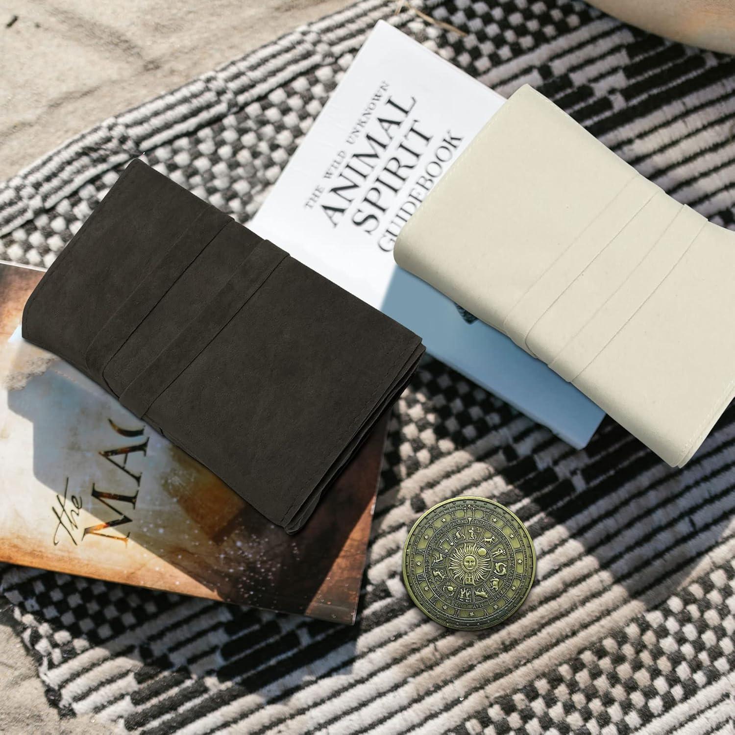 Set de Bolsas de Tarot Knana Terciopelo Gris y Blanco