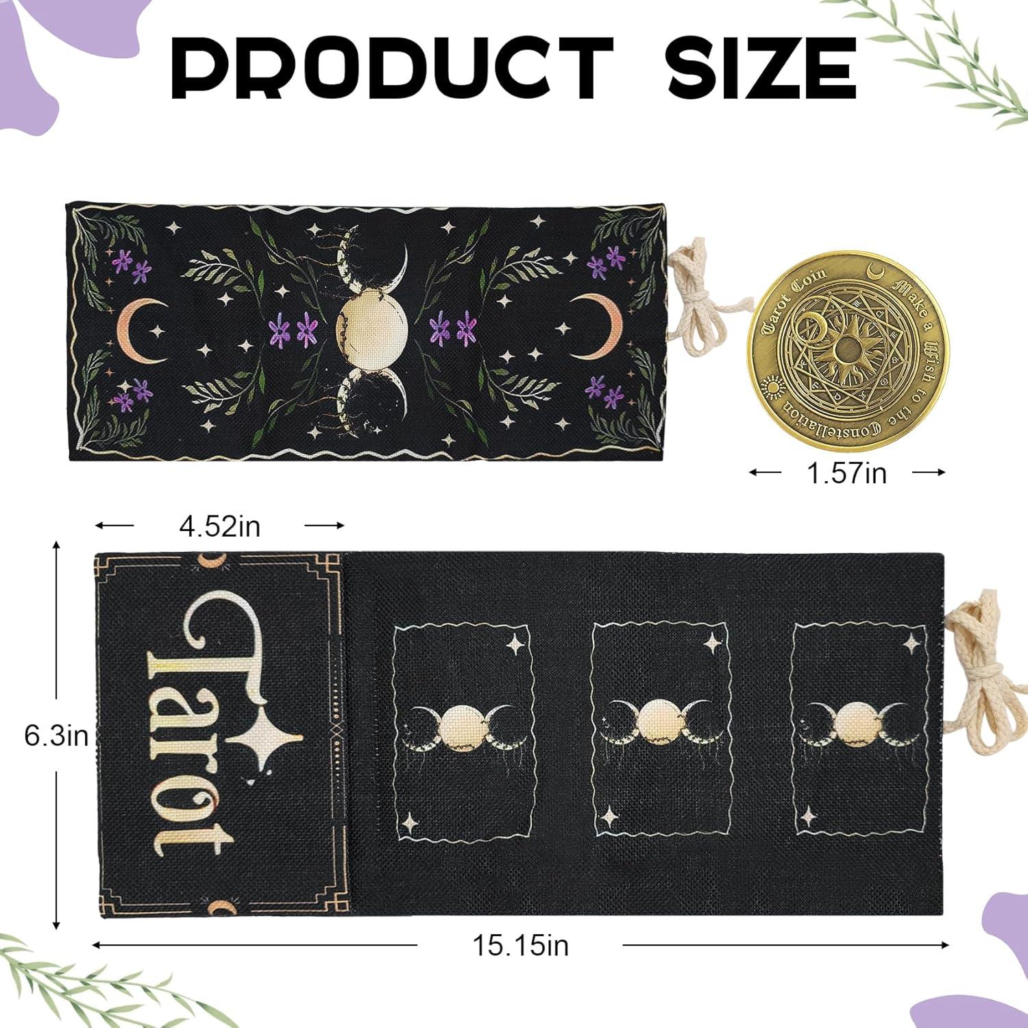 Bolsa de Tarot de Lino Knana 38.4x16x11.5cm con Patrón Sol y Luna