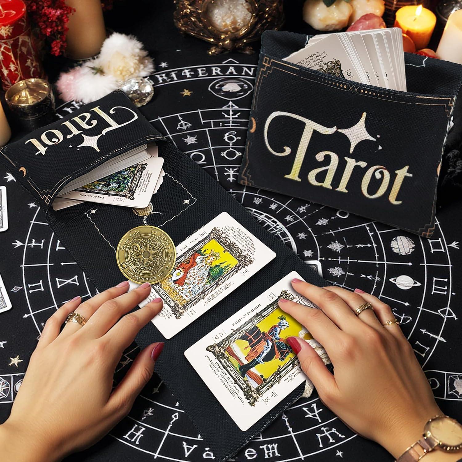 Bolsa de Tarot de Lino Knana 38.4x16x11.5cm con Patrón Sol y Luna