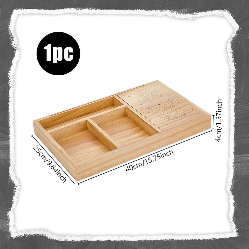 Caja de Madera para Cartas de Tarot ORIGACH 40x25 cm 4 Compartimentos