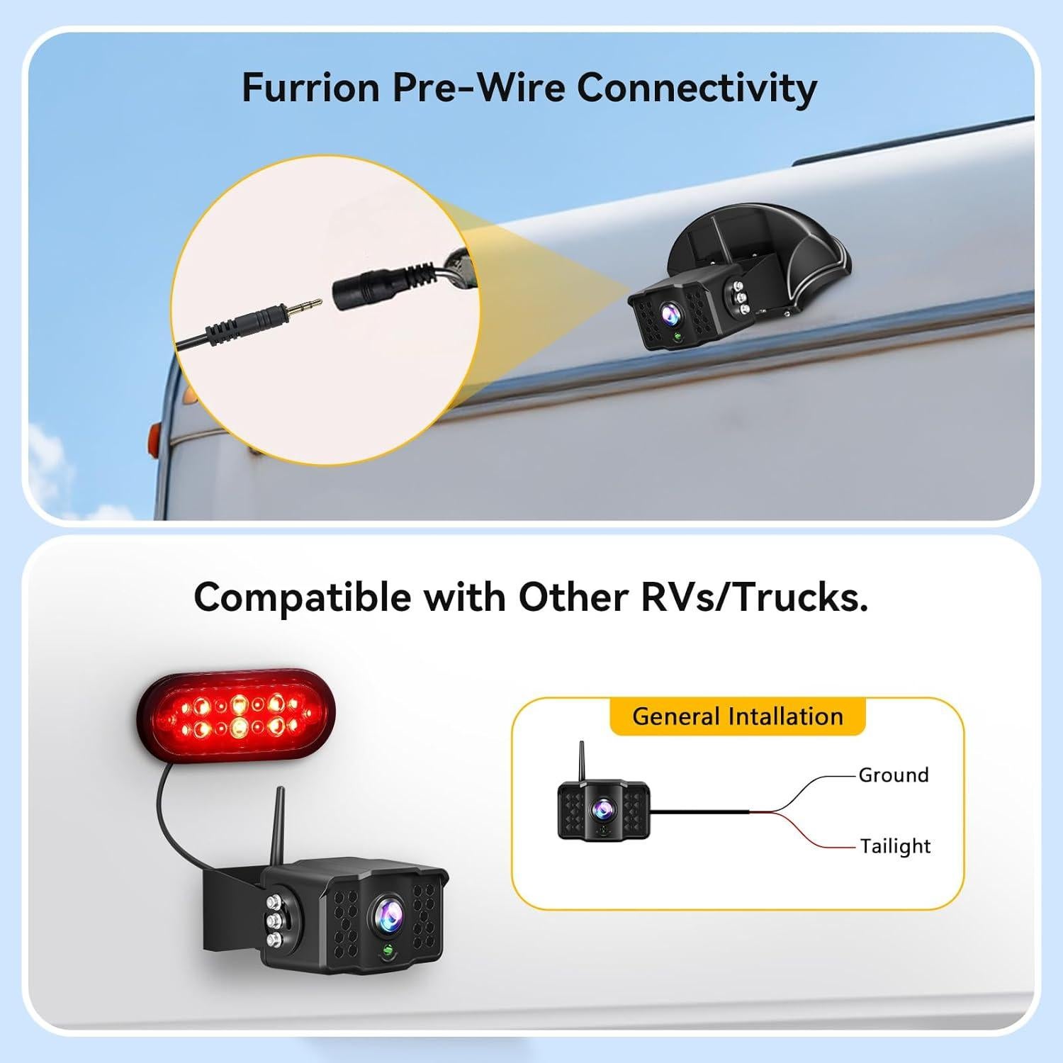 Cámara de Respaldo Inalámbrica FEISIKE 7" 1080P con Monitor