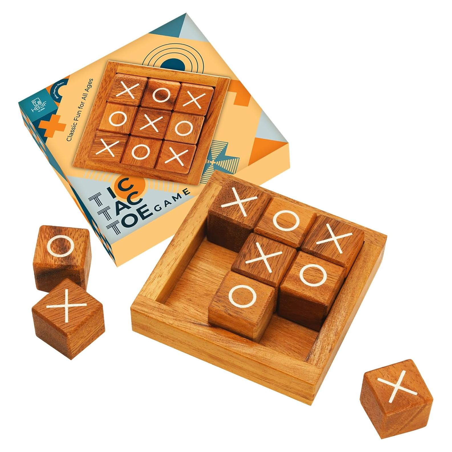 Juego de Tres en Raya BSIRI de Madera 10.16 cm para Niños y Adultos