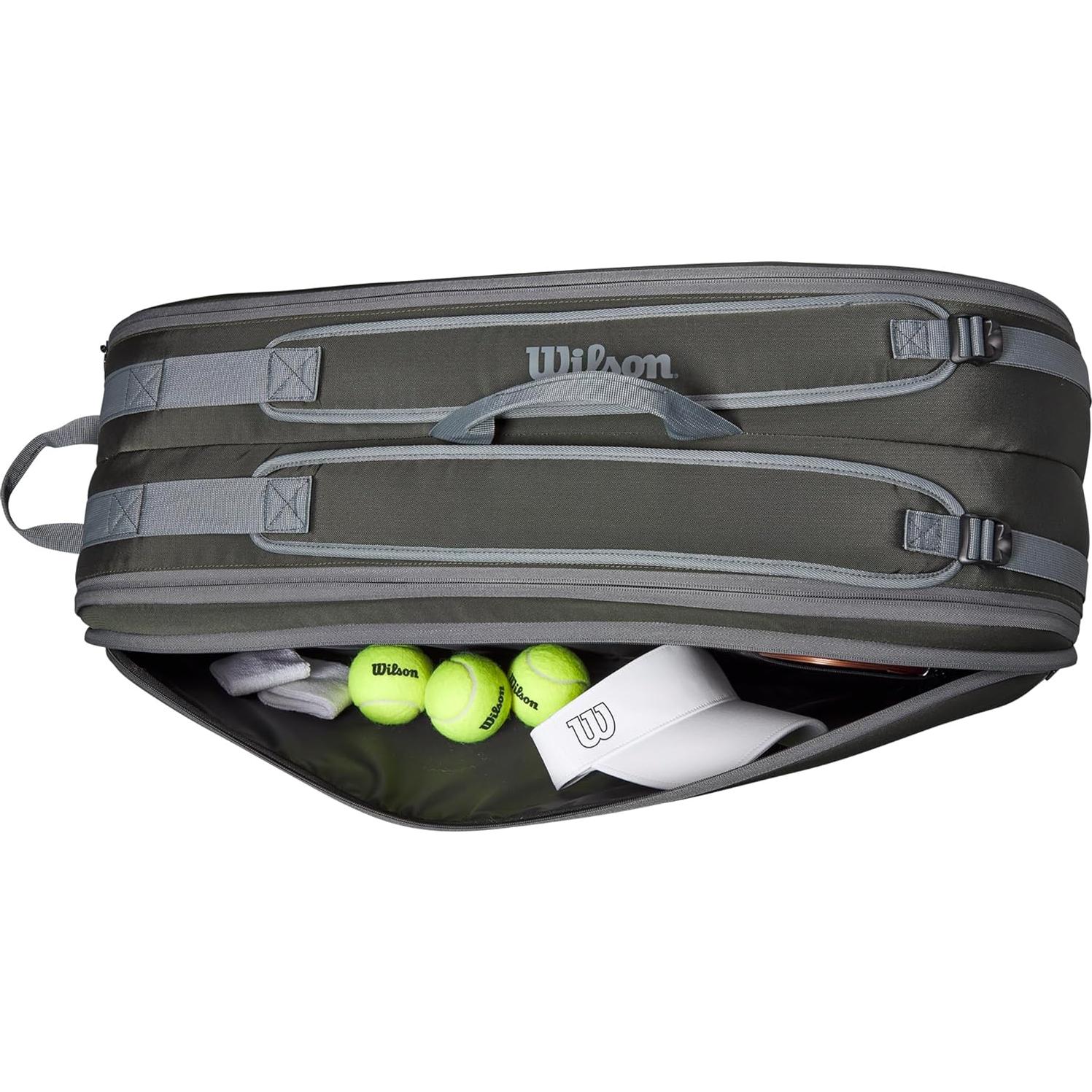 Bolsa de Raquetas de Tenis WILSON Tour 6 Pack Verde Oscuro