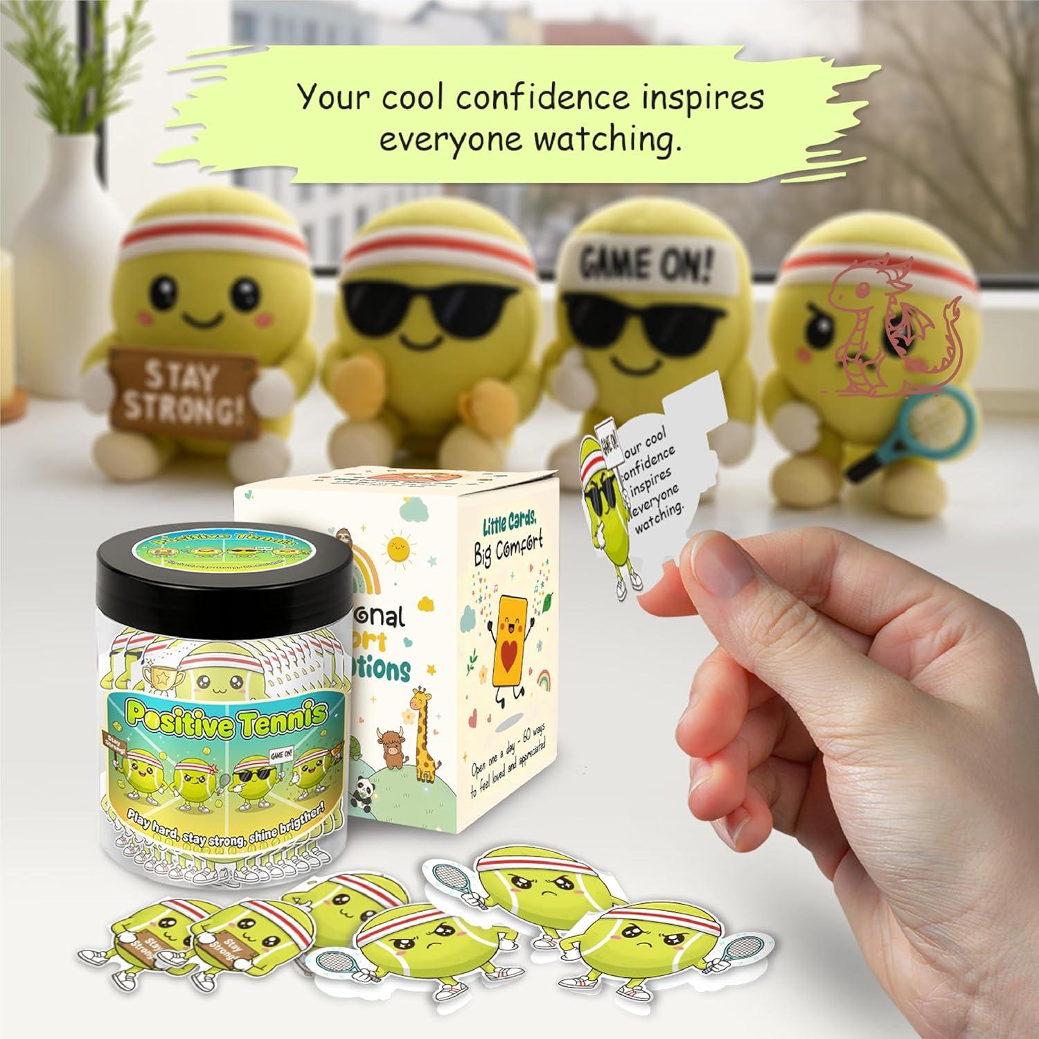 Tarro de Tenis Positivo Dearmine con 60 Tarjetas de Afirmación