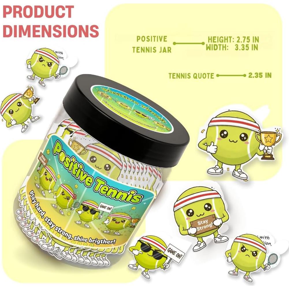 Tarro de Tenis Positivo Dearmine con 60 Tarjetas de Afirmación