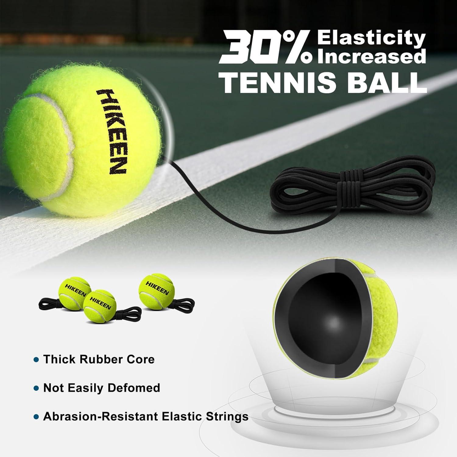 Entrenador de Tenis Rebotador Hikeen con Base de Metal y 3 Pelotas