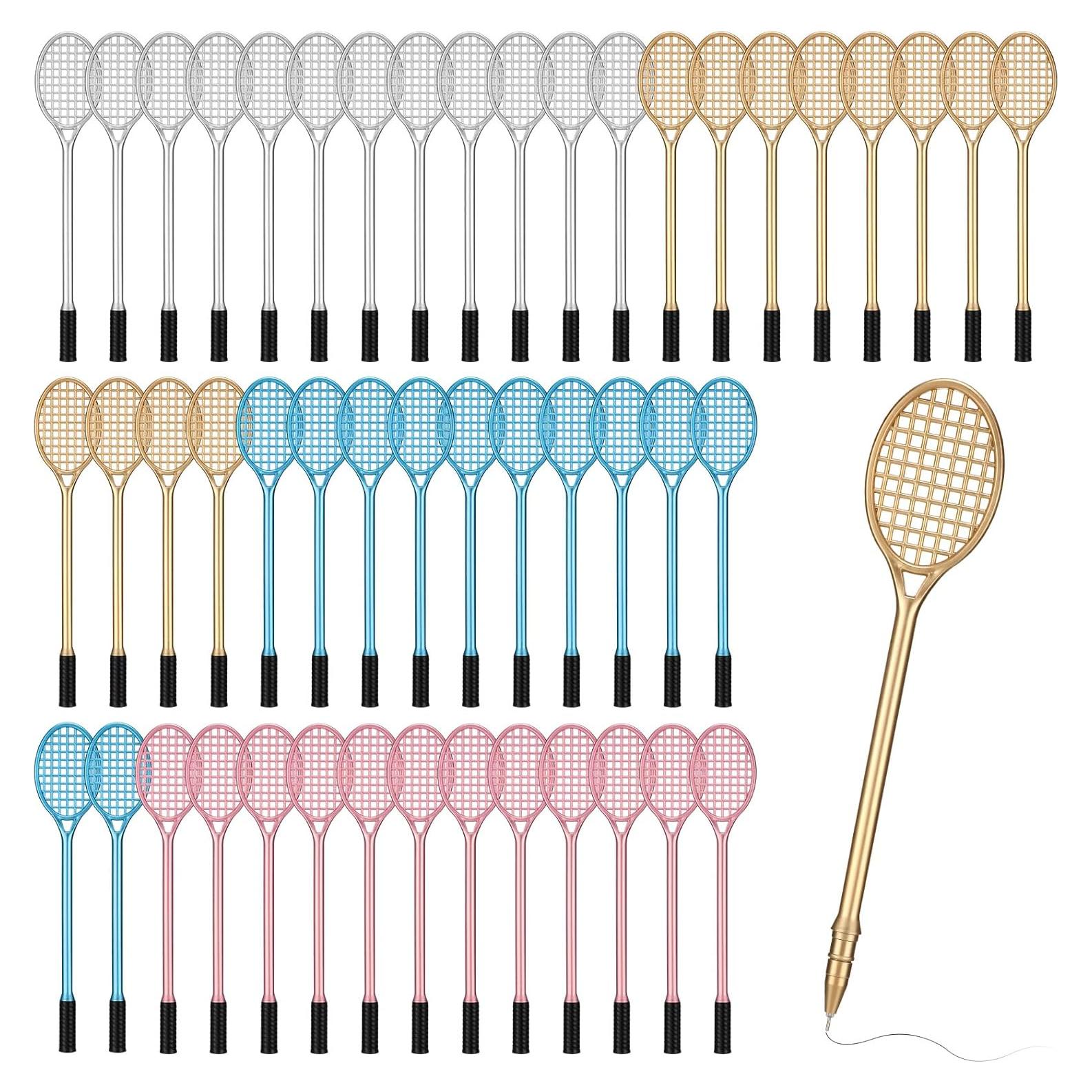 60 Bolígrafos de Gel Raqueta de Tenis Dunzoom - Colores Variados