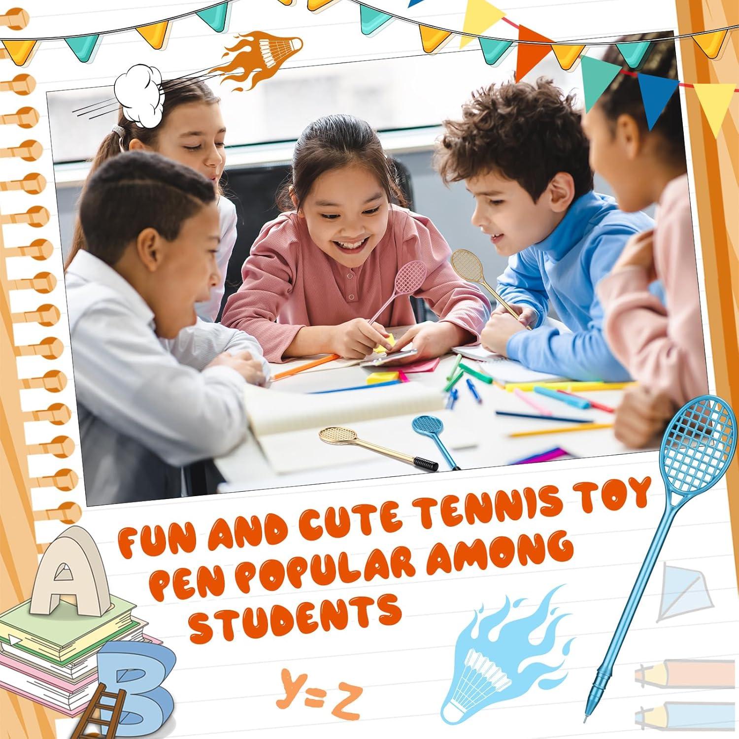 60 Bolígrafos de Gel Raqueta de Tenis Dunzoom - Colores Variados