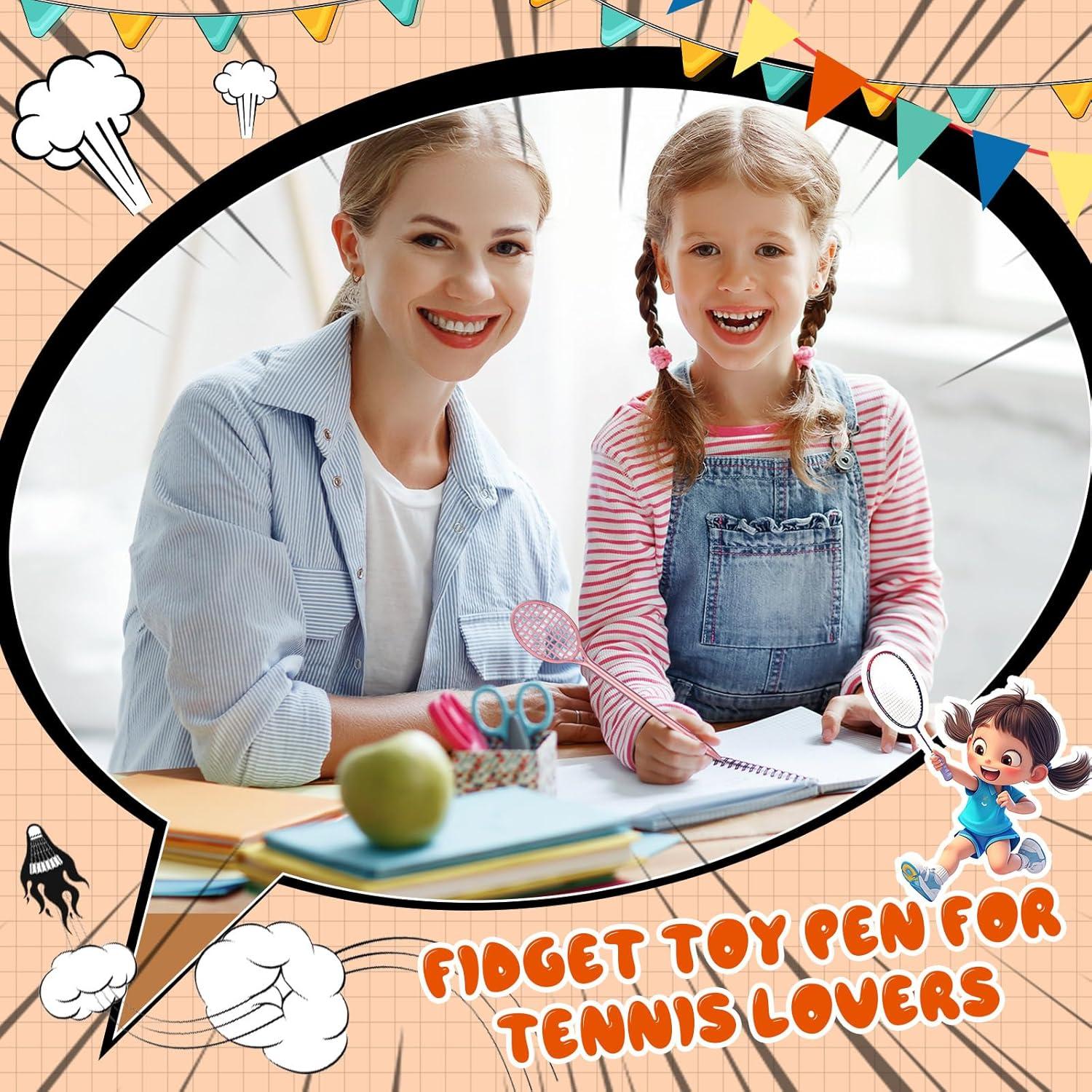 60 Bolígrafos de Gel Raqueta de Tenis Dunzoom - Colores Variados