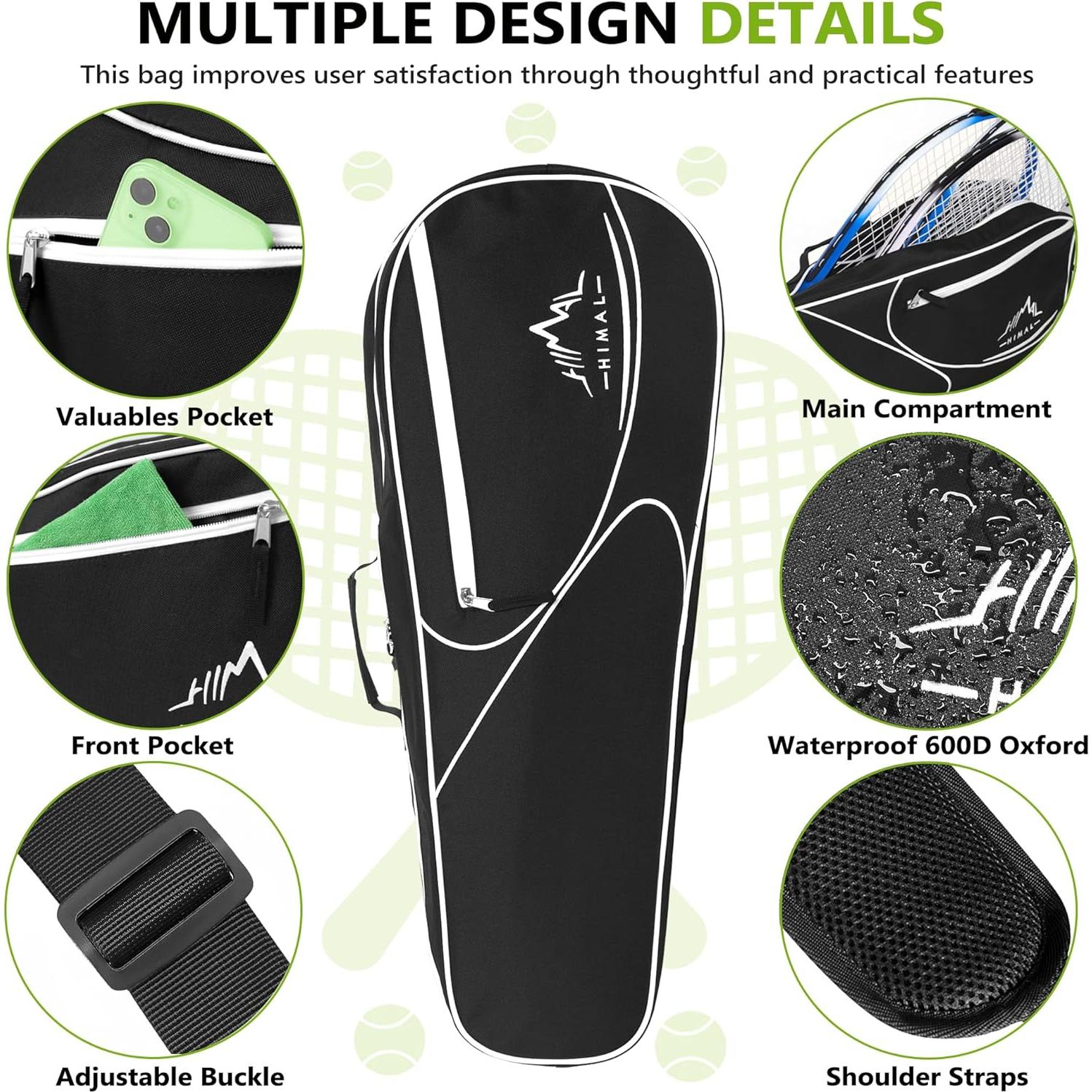 Bolsa de Tenis Himal Outdoors para 3 Raquetas - Negra