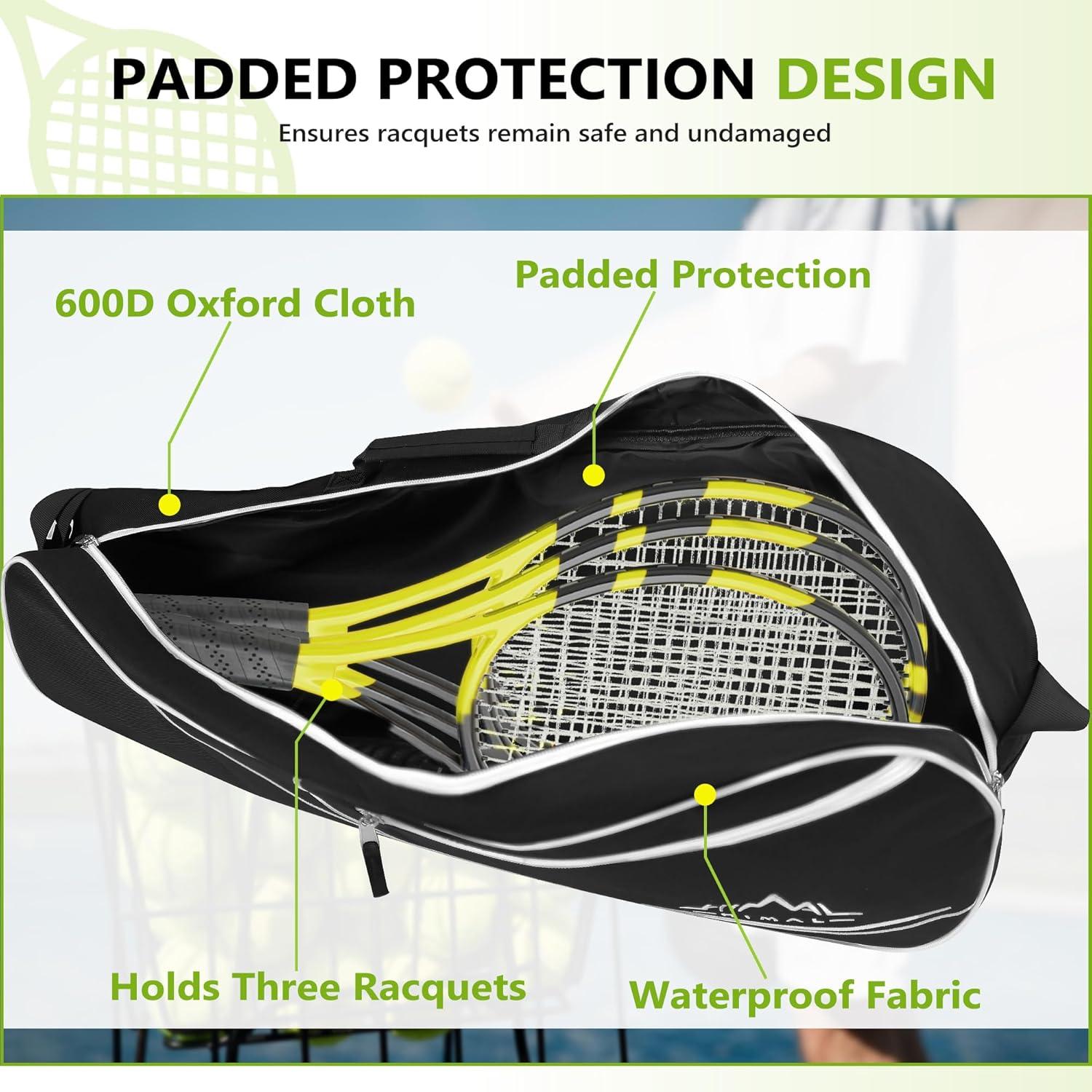 Bolsa de Tenis Himal Outdoors para 3 Raquetas - Negra