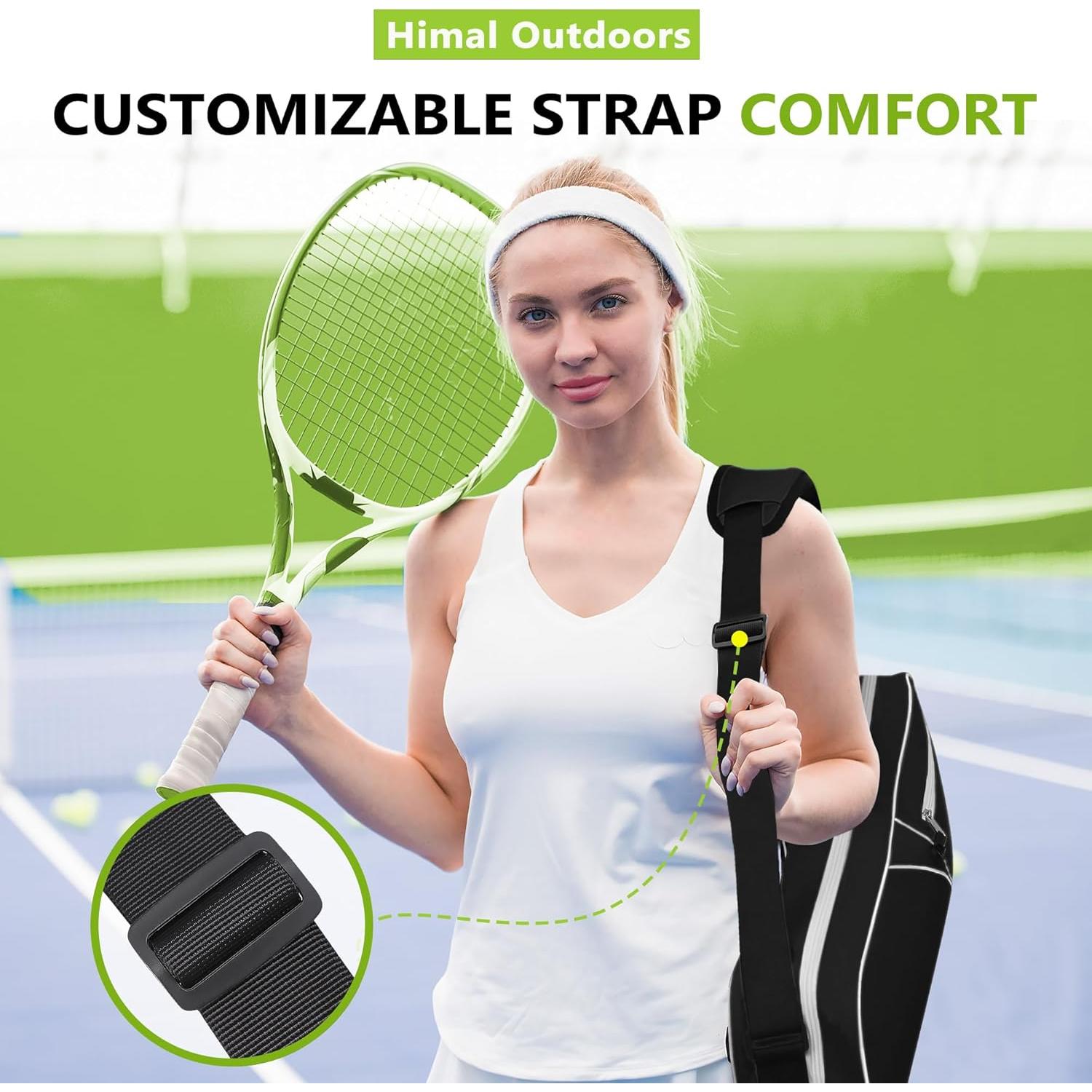 Bolsa de Tenis Himal Outdoors para 3 Raquetas - Negra