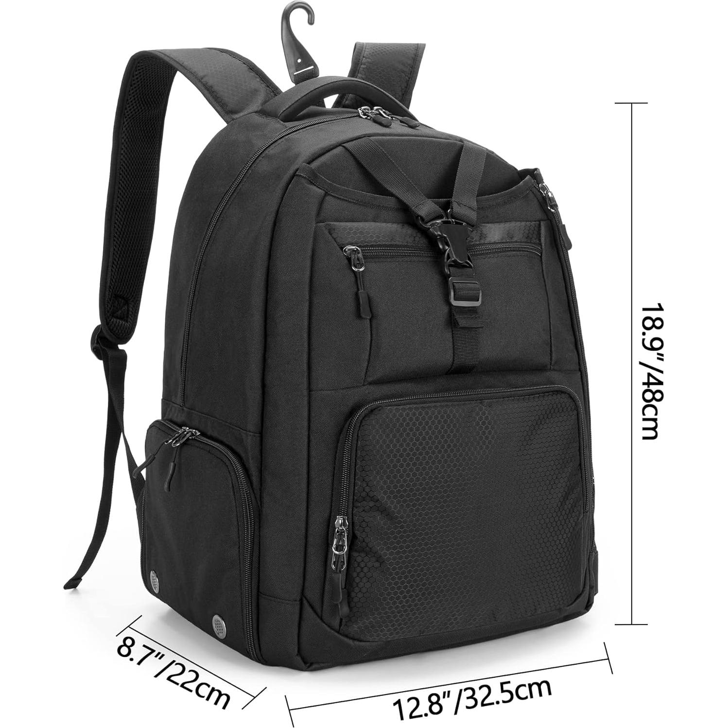 Mochila de Tenis DSLEAF para 2 Raquetas y Zapatos - Negro