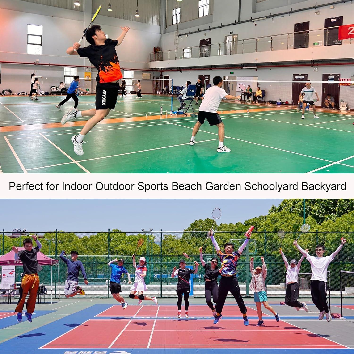 Red de bádminton portátil JSAHAH 6.1m x 0.76m nylon
