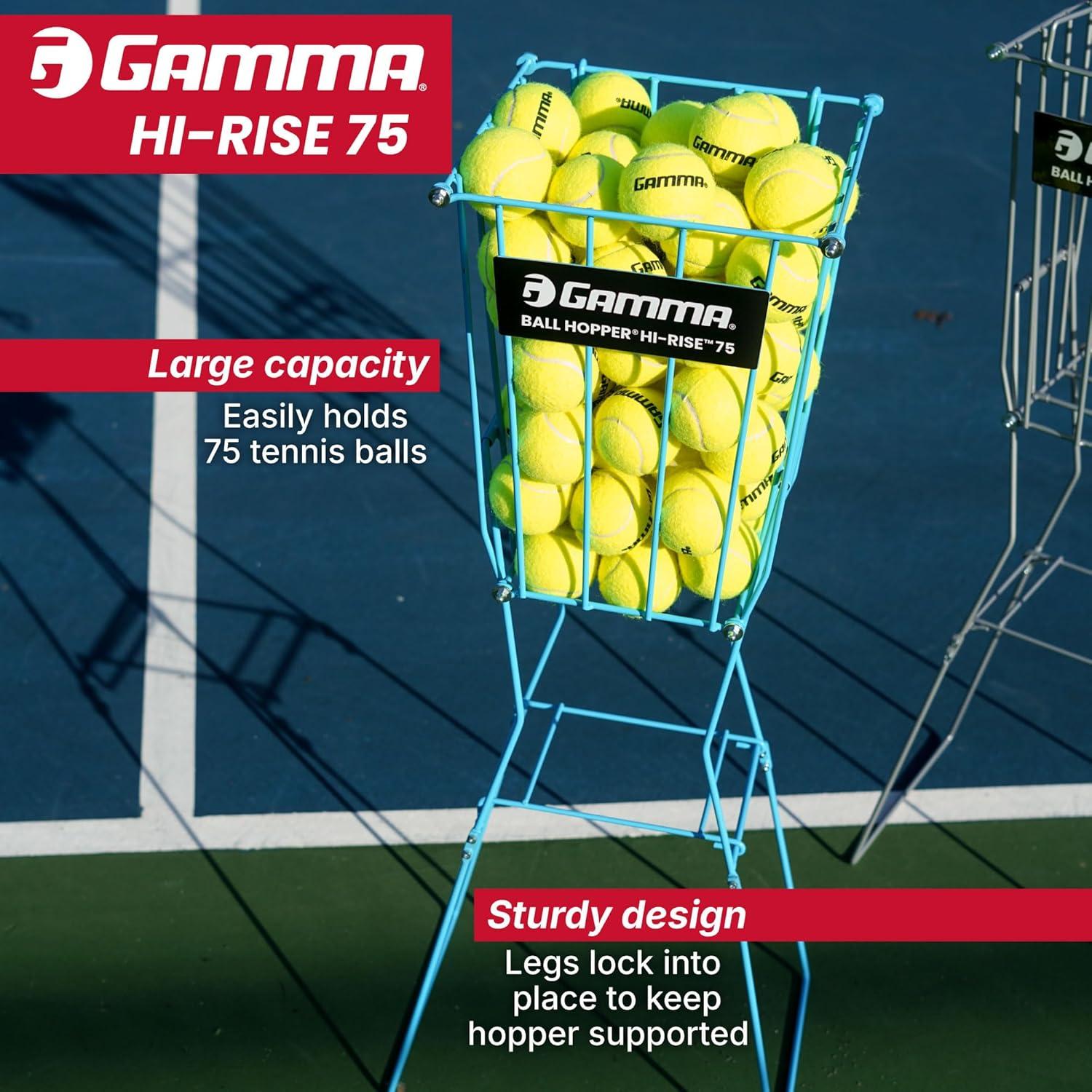 Cesta de Pelotas GAMMA Hi-Rise 75 - Acero Resistente, 75 Pelotas