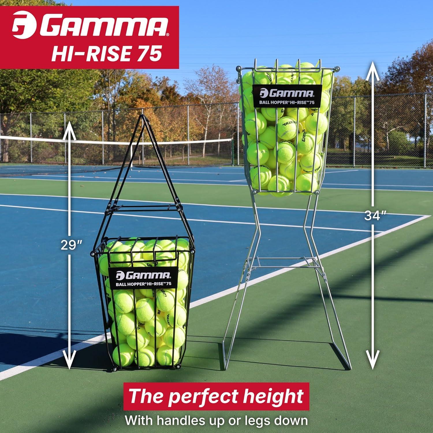 Cesta de Pelotas GAMMA Hi-Rise 75 - Acero Resistente, 75 Pelotas
