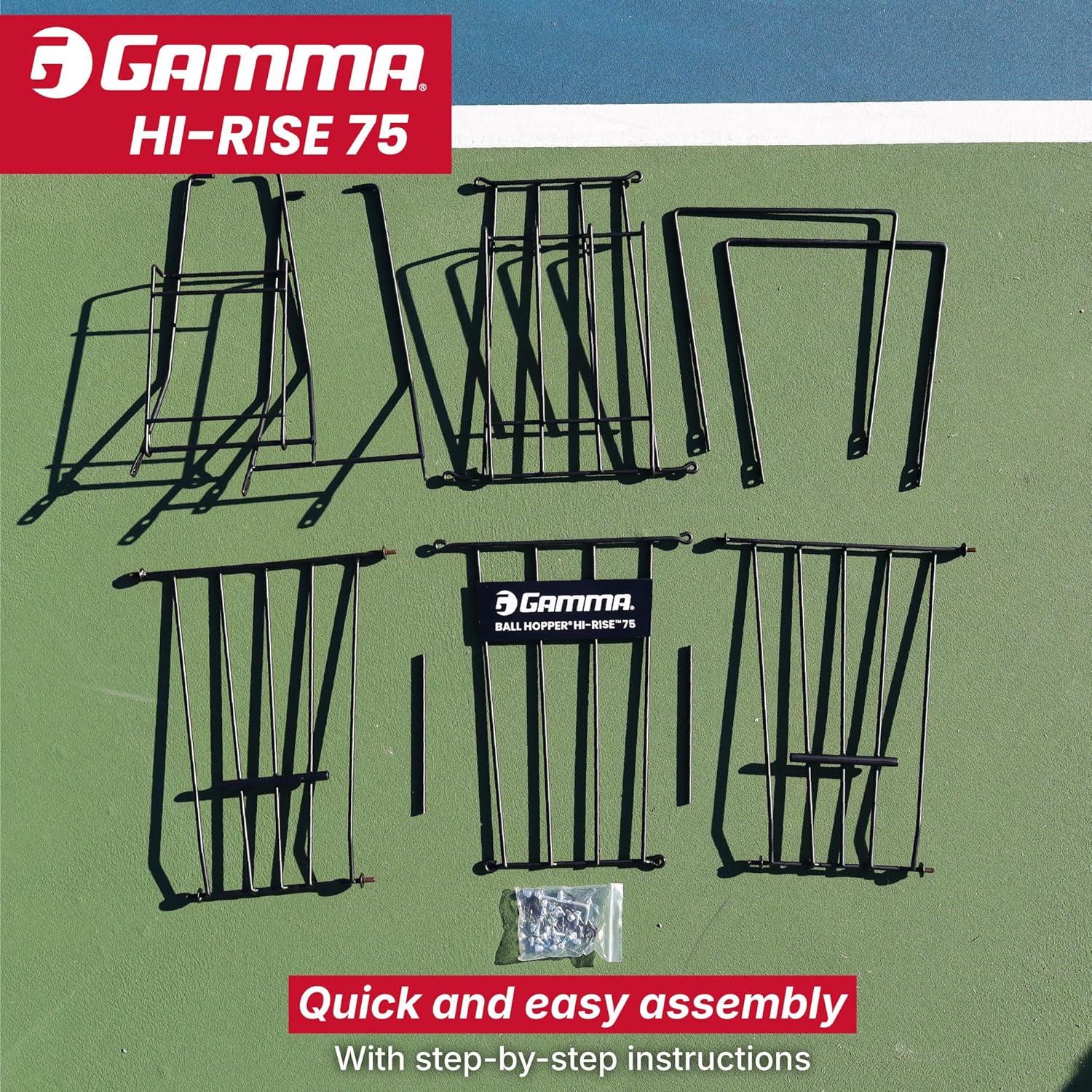 Cesta de Pelotas GAMMA Hi-Rise 75 - Acero Resistente, 75 Pelotas