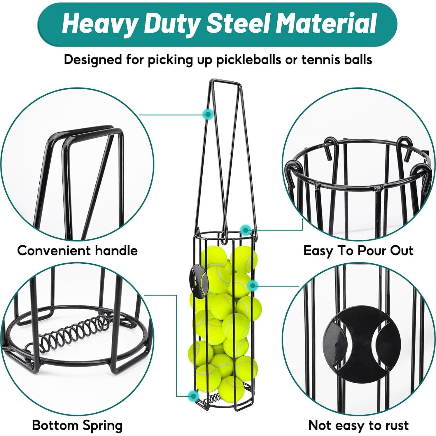 Canasta Recogedora de Pelotas de Tenis HolyMaji 24 Pelotas