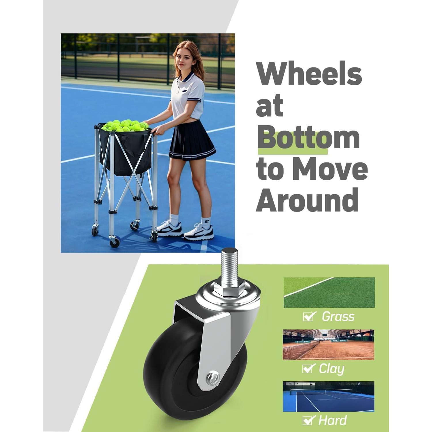 Carro de Pelotas de Tenis YooKoo para 150 Pelotas - Plegable