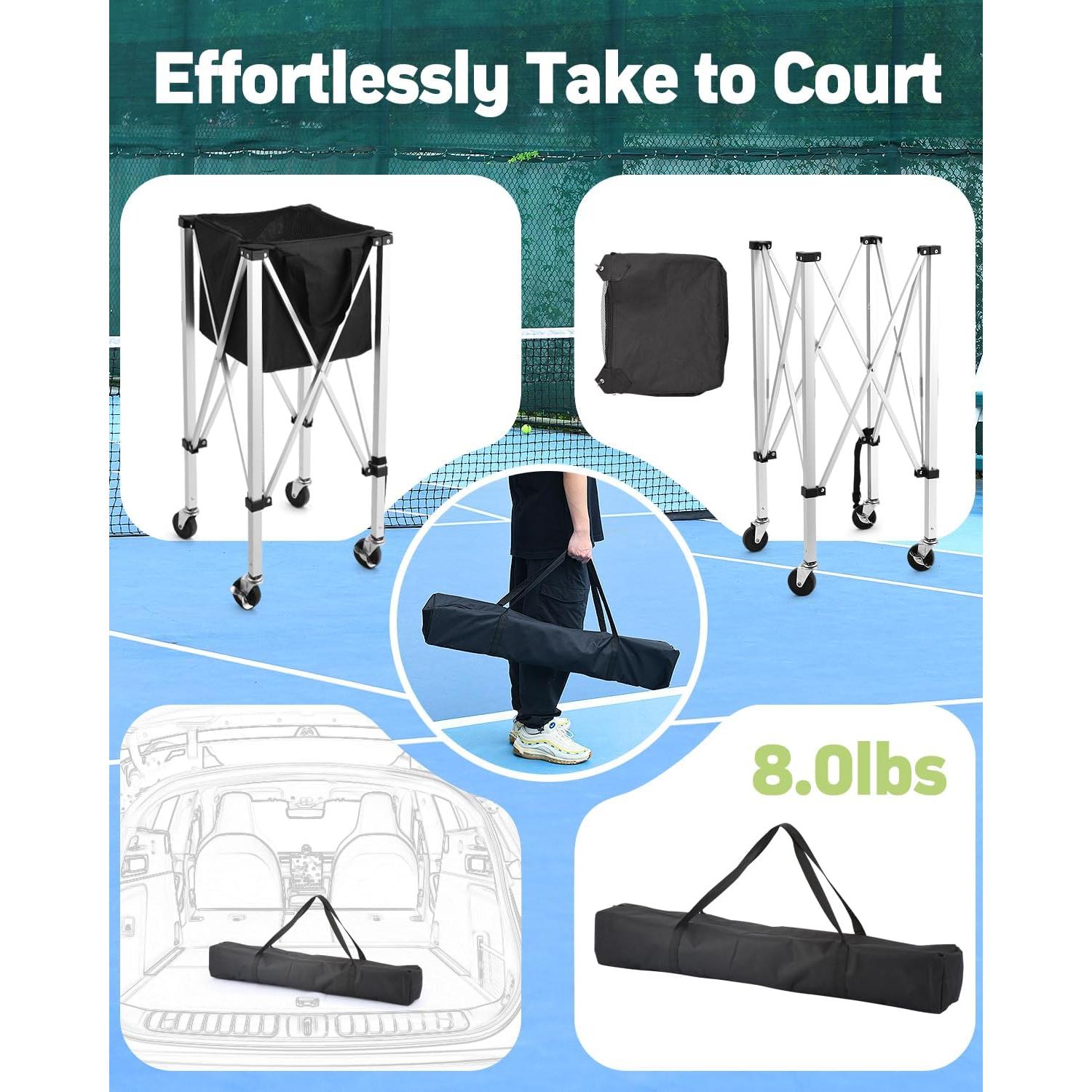 Carro de Pelotas de Tenis YooKoo para 150 Pelotas - Plegable